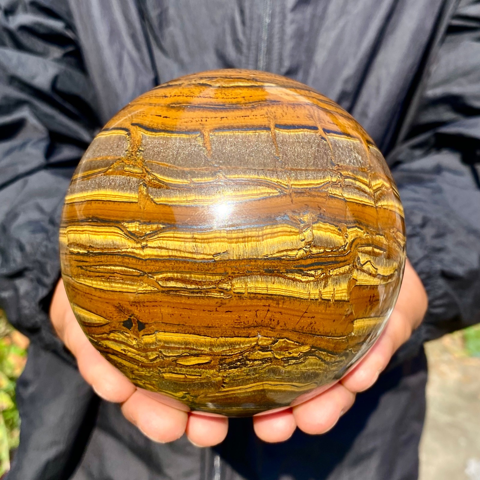 4.29LB Natural Tiger Eye Stone Crystal Ball Quartz Healing Sphere Décor