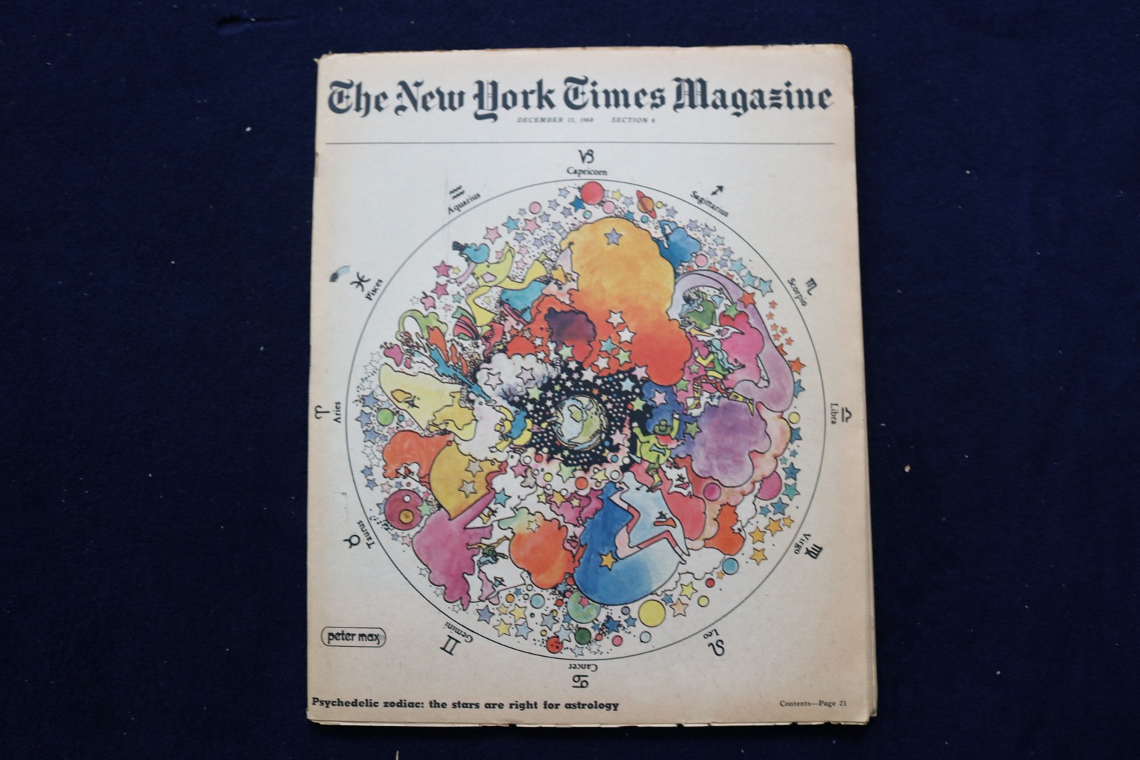 1968 DECEMBER 15 NEW YORK TIMES MAGAZINE - PSYCHEDELIC ZODIAC - NP 9327
