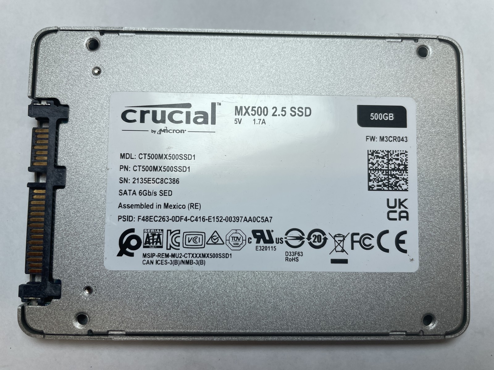 Crucial MX500 500GB 2.5