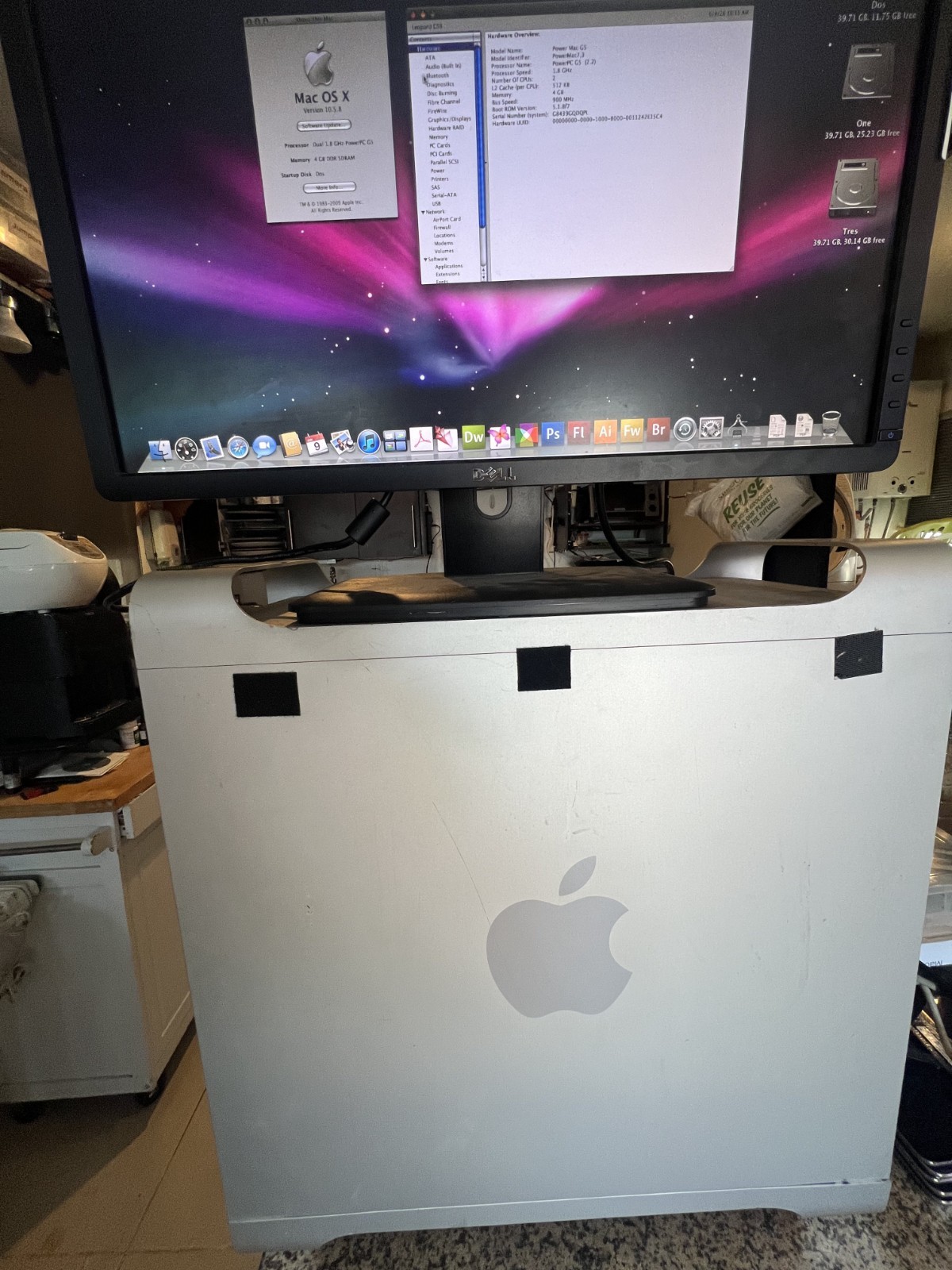 Power Mac G5 June 2004 A1047 EMC 1969C 1.8Gz 4GB RAM 120GB SSD Leopard NO Apps