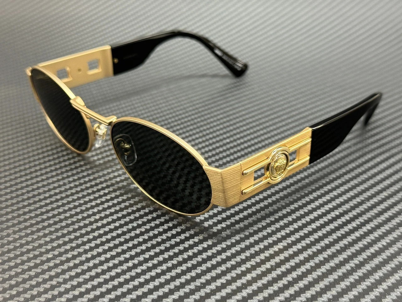 VERSACE VE2264 Matte Gold Unisex Grey Sunglasses 56 mm