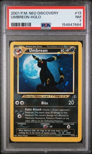 2001 POKEMON NEO DISCOVERY #13 UMBREON-HOLO PSA 7 2001 POKEMON NEO DISCOVERY #13 UMBREON-HOLO PSA 7