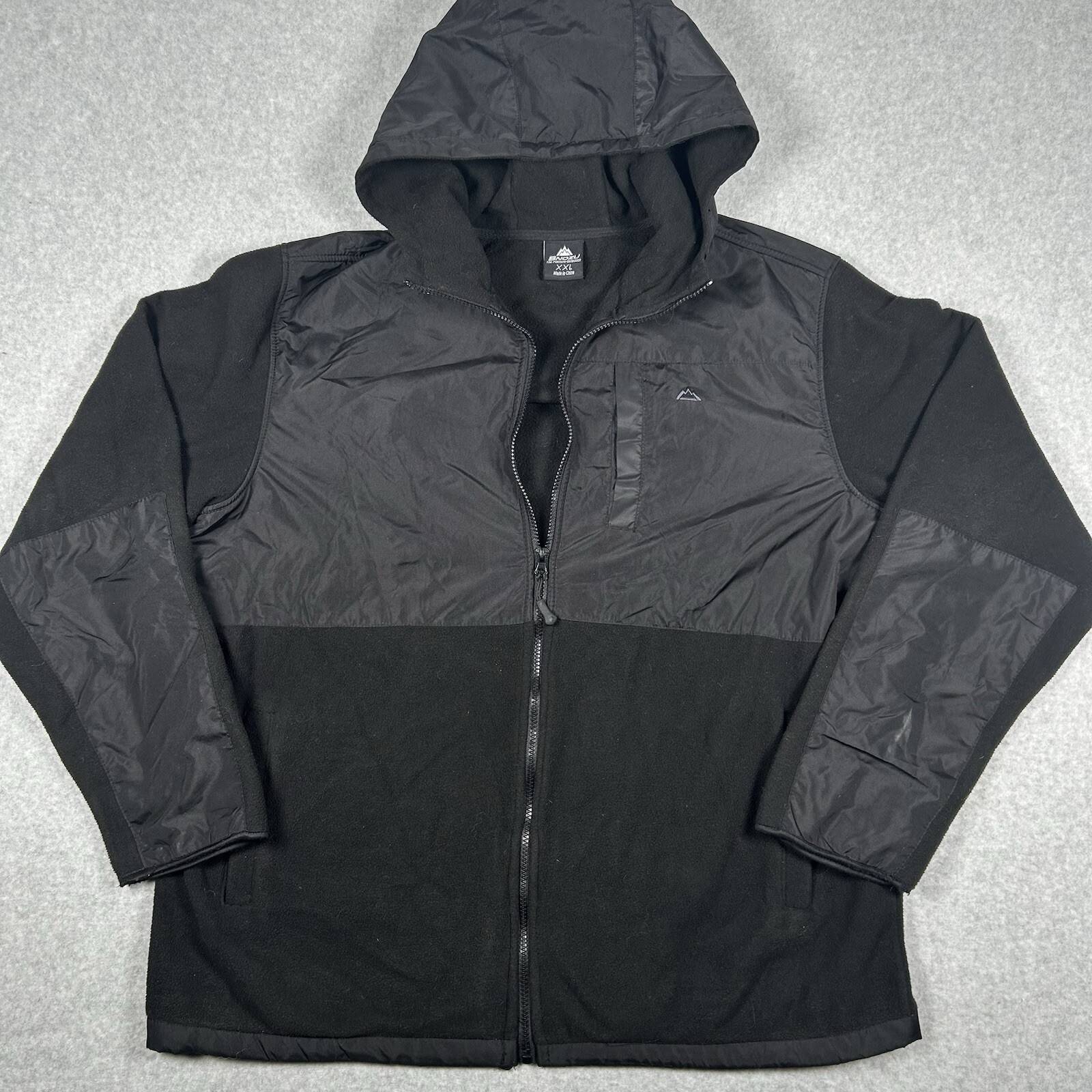 Snozu Performance Men\'s XXL Full Zip Black Inside Fleece Jacket 3 Pocket Hooded