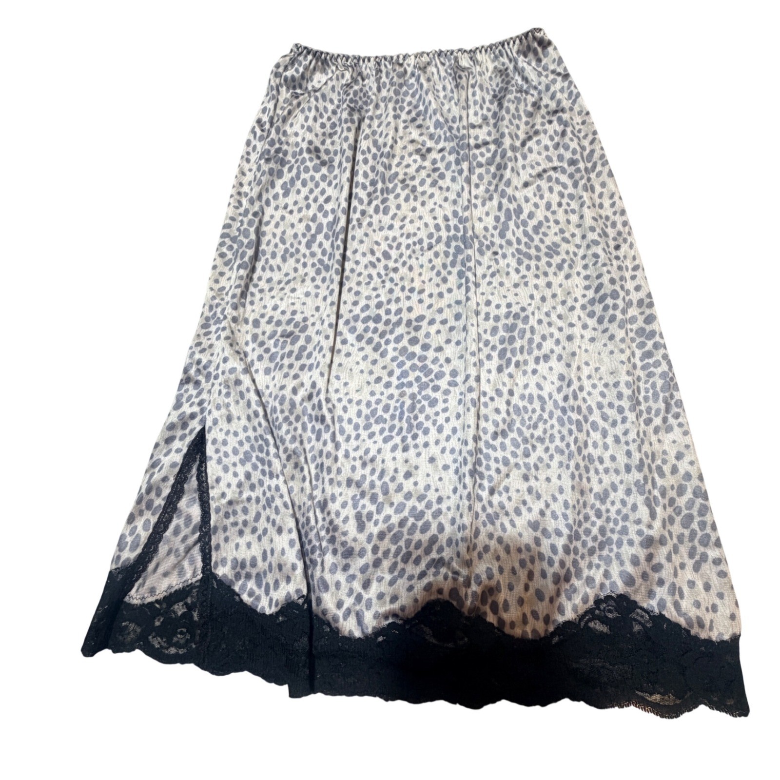 VTG Bestform Half Slip Skirt Women Medium Leopard Lace Trim Whimsigoth Indie