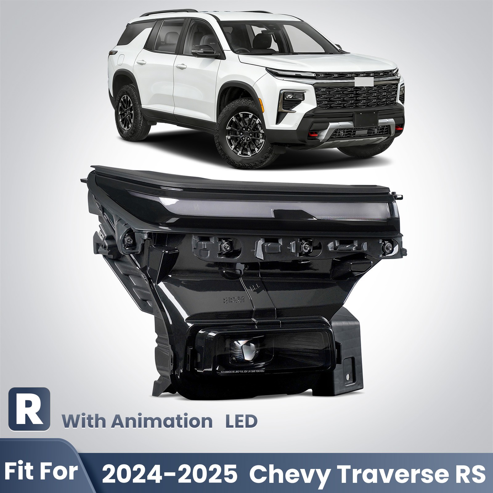For 2024-2026 Chevy Traverse RS With Animation LED Headlight Right Passenger