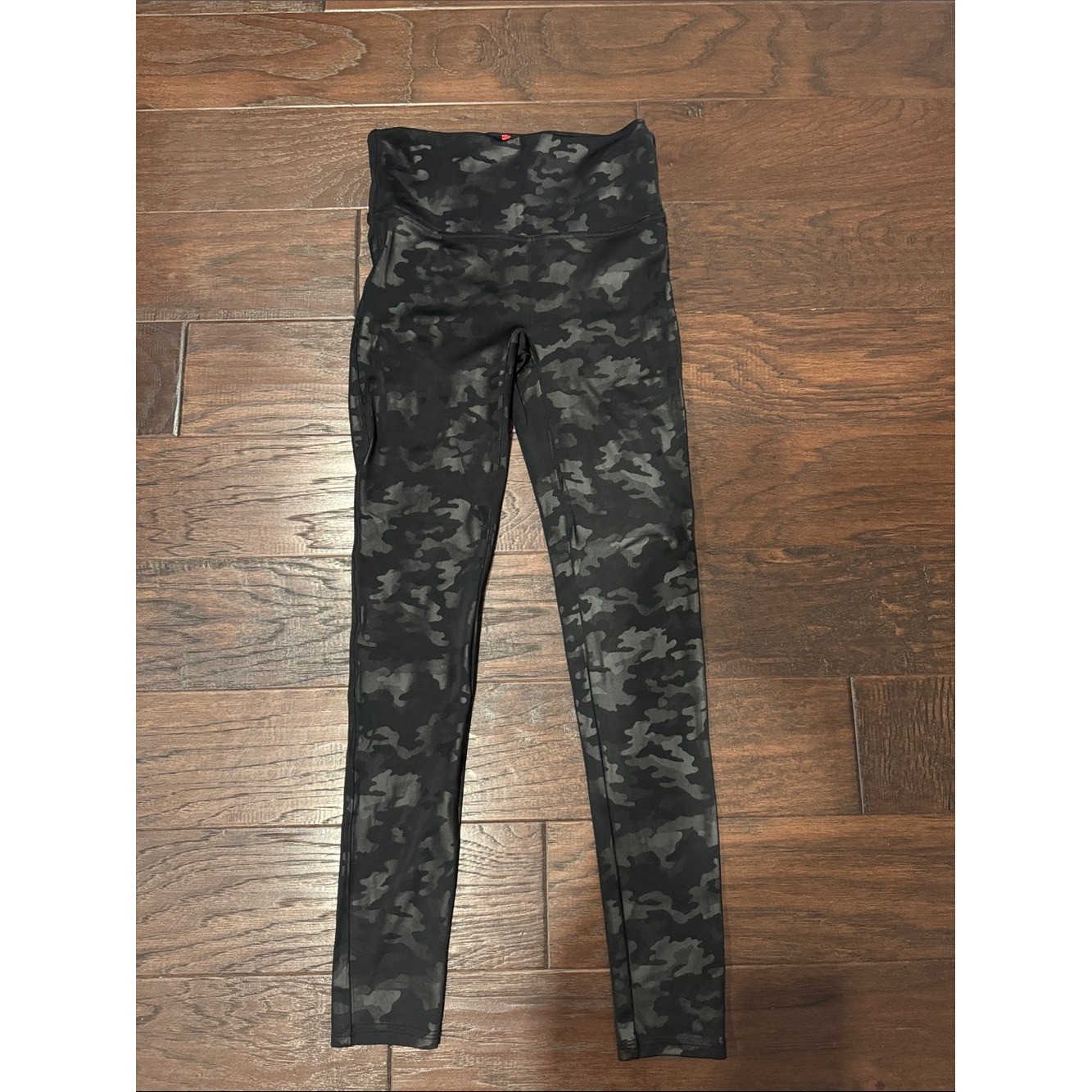 SPANX Faux Leather Black Camo High-Rise Performance Leggings SPANX Faux Leather Black Camo High-Rise Performance Leggings