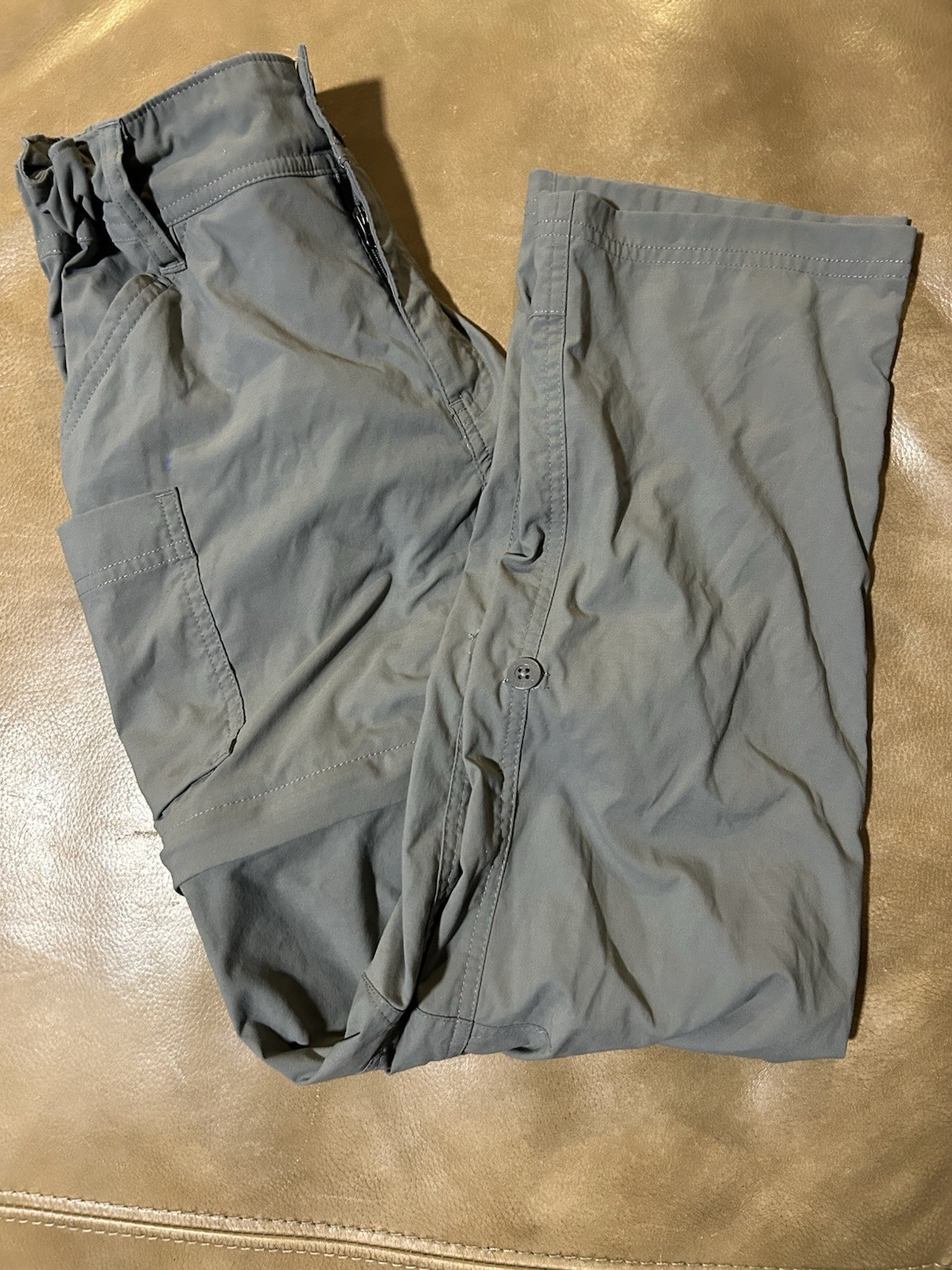 REI Co-op Pants Kids 14/16 Large Gray Cargo Convertible Zip Off Hiking Trail