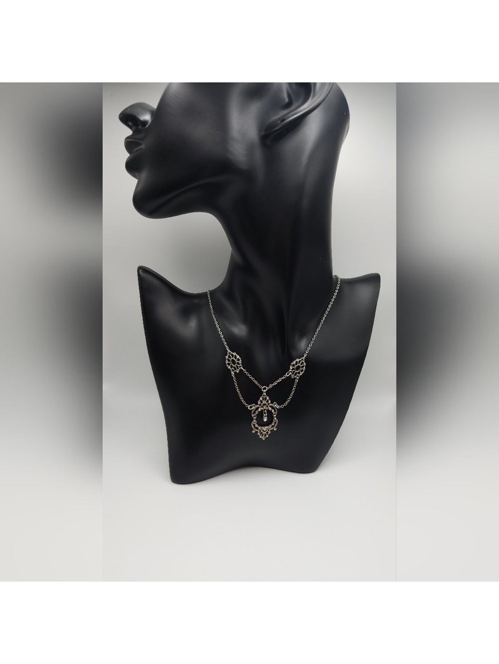 Silver and Gold Tone Antique Inspired Necklace