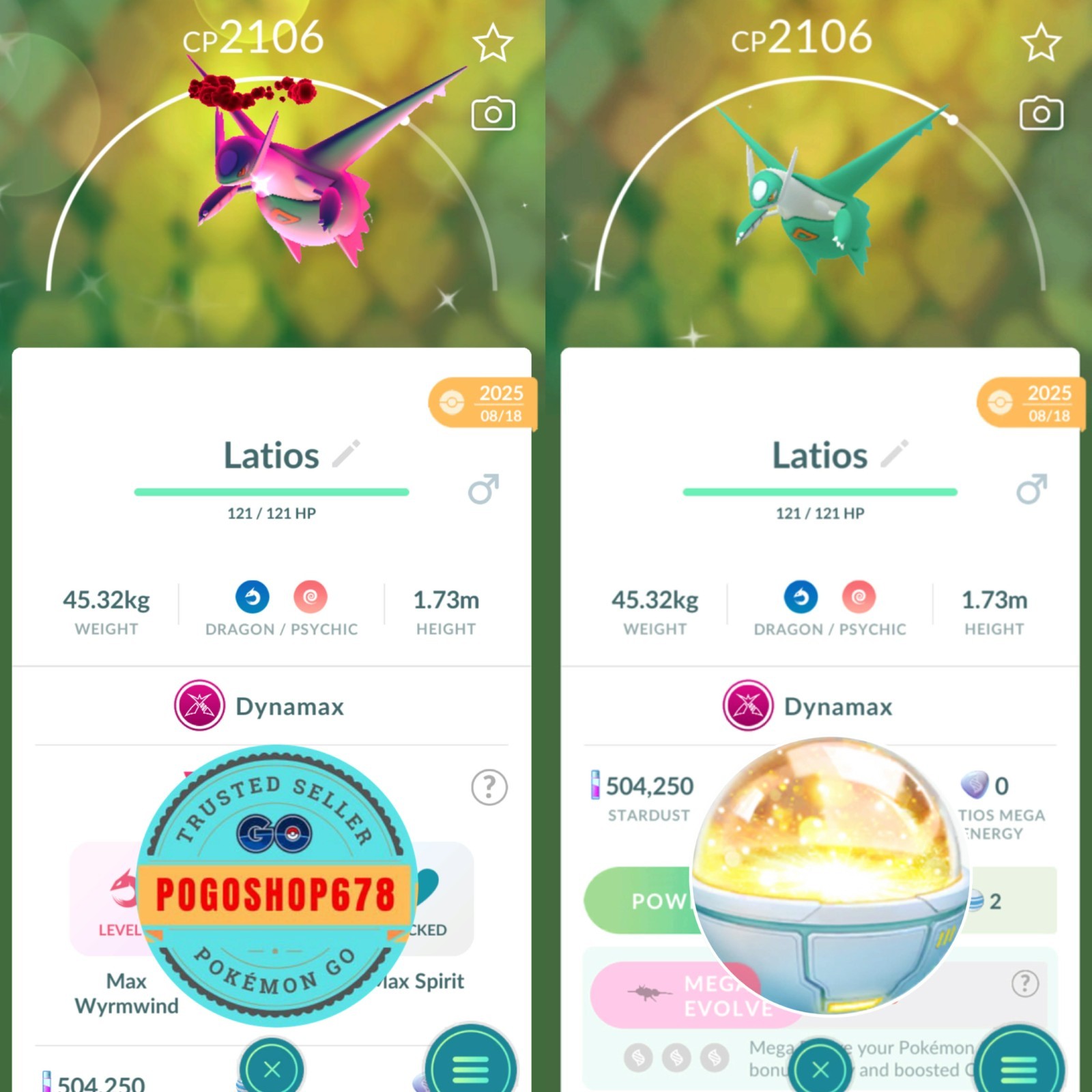 Pokémon Go - Shiny Dynamax Latios-Latias ✨ - Mini PTC or TRADE
