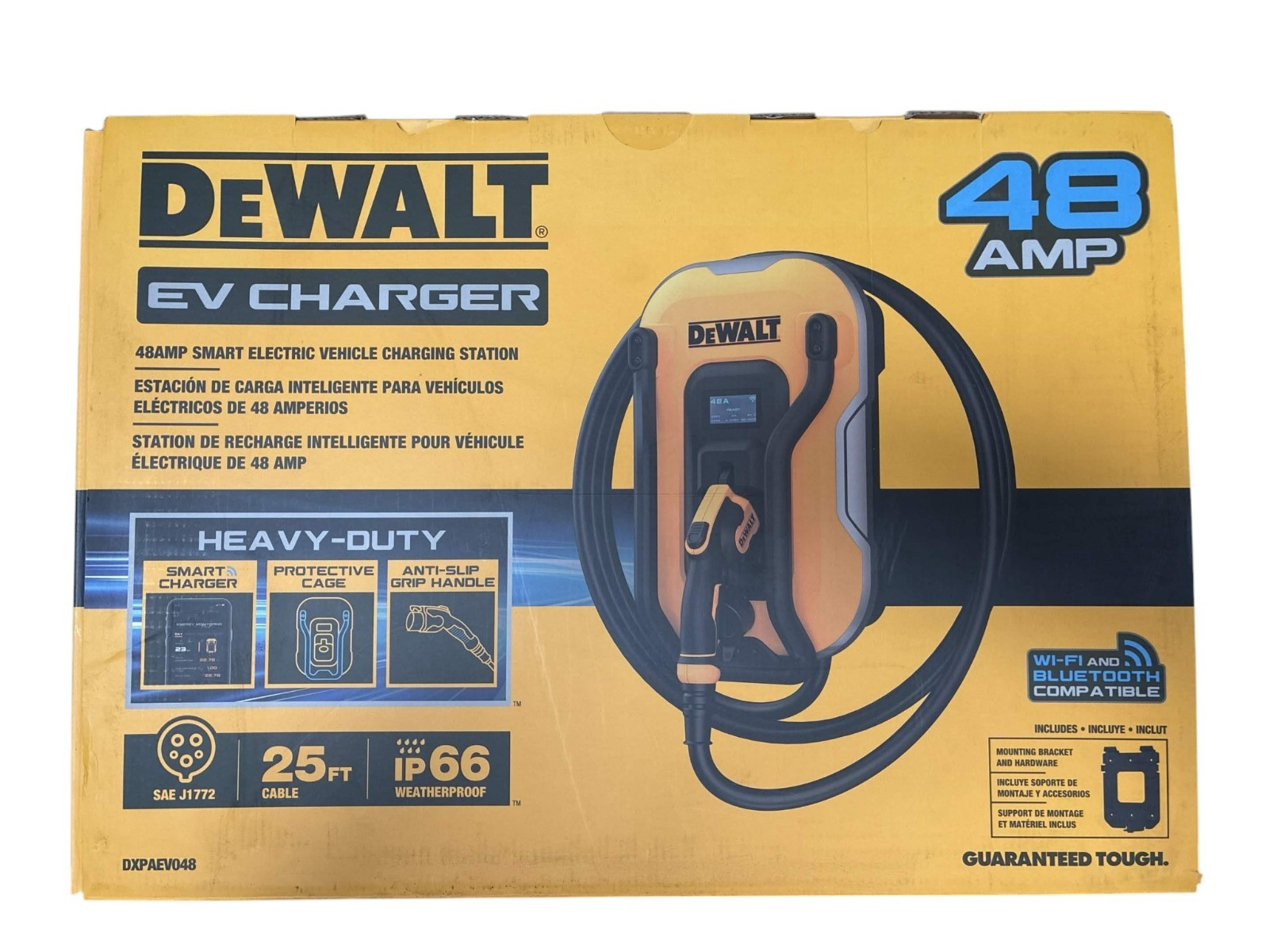 DEWALT Electric Vehicle Level 2 EV Charger up to 48 Amps 240V, App Control DEWALT Electric Vehicle Level 2 EV Charger up to 48 Amps 240V, App Control