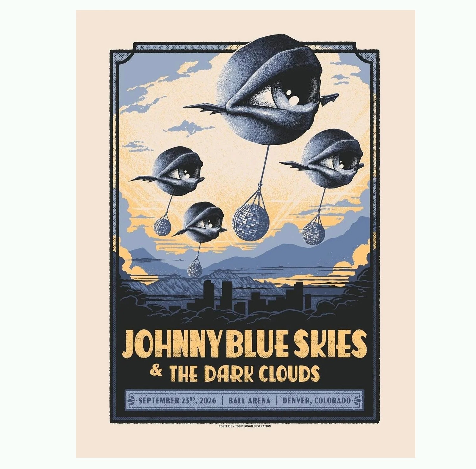 Johnny Blue Skies Sept 23 2026 PMBall Arena, Denver, CO Poster reprint Johnny Blue Skies Sept 23 2026 PMBall Arena, Denver, CO Poster reprint