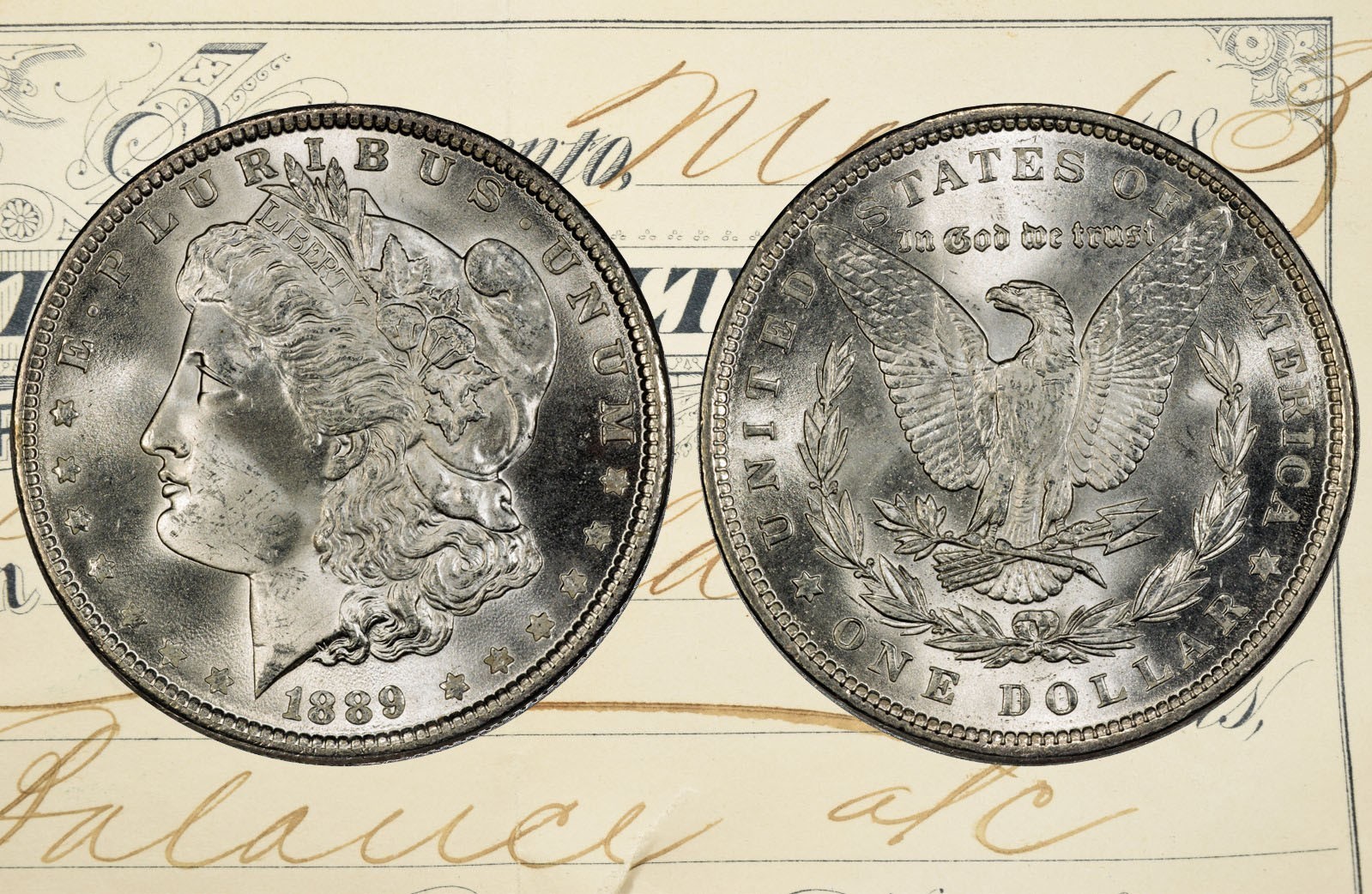 1889 ~ CHOICE to GEM BU MS MORGAN SILVER DOLLAR ~ FROM ORIGINAL BANK BAG ~ LOT 1889 ~ CHOICE to GEM BU MS MORGAN SILVER DOLLAR ~ FROM ORIGINAL BANK BAG ~ LOT