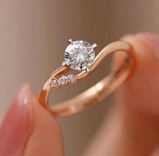 2Ct Round Lab Created Diamond Women\'s Gorgeous Wedding Ring 14k Rose Gold Plated