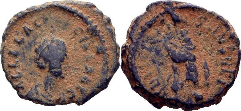 ROMAN IMPERIAL PERIOD Follis Aelia Flacilla, 379-386 Original Coin #JAN107