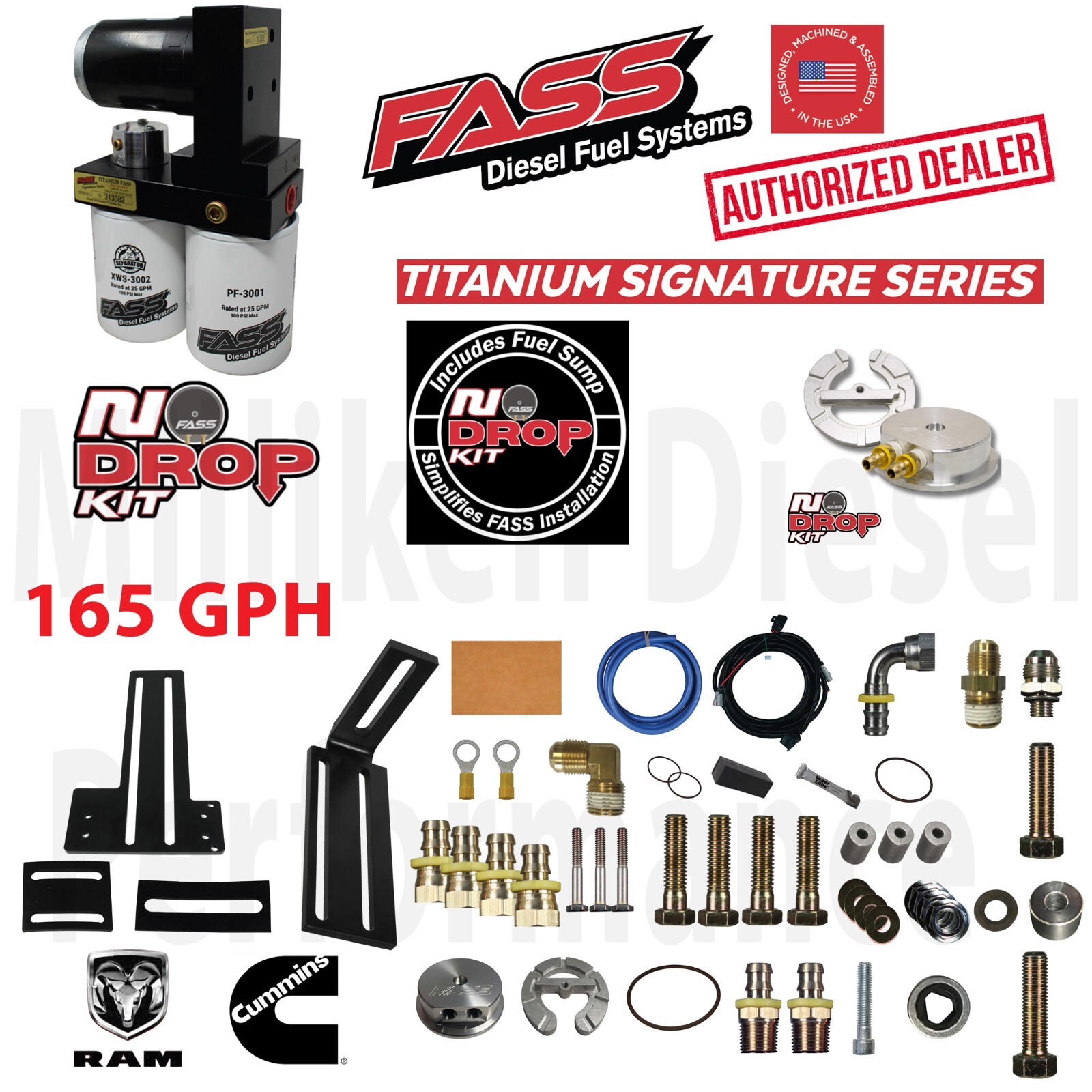FASS No-Drop 165GPH Fuel Lift Pump System Fits 05-18 Dodge Ram Cummins Diesel