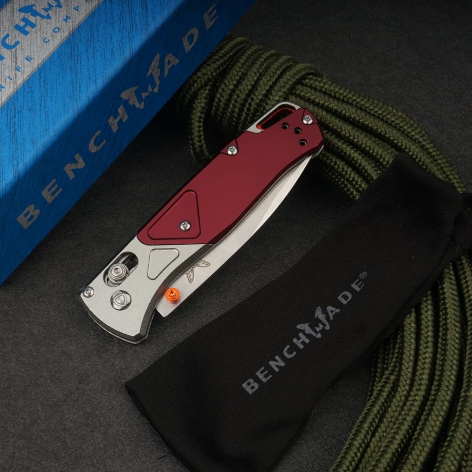 Benchmade 535-09 Bugout Crimson Red EDC Pocket Knife Satin Drop Point AXIS
