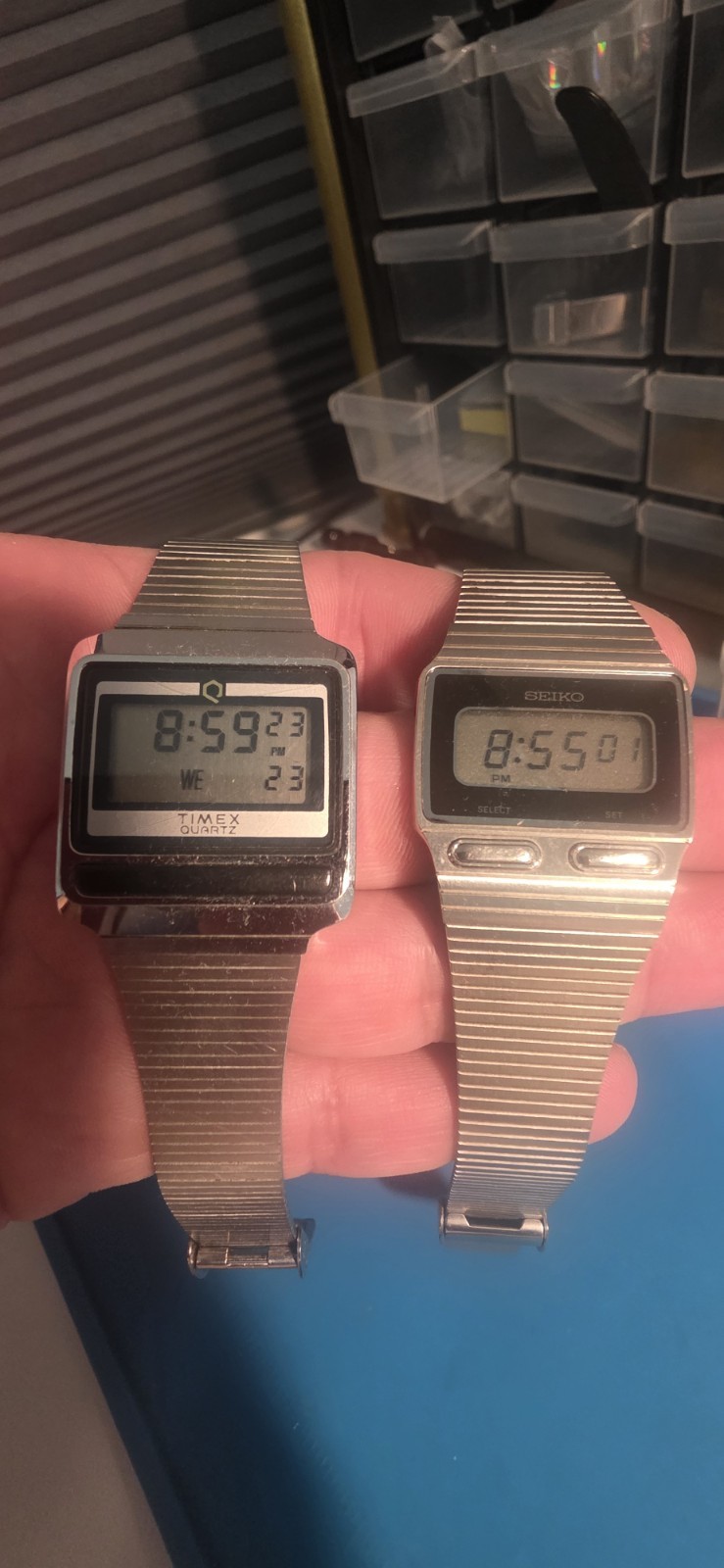Vintage 1970s Seiko & Timex S-Cell Digital LCD Watches Lot – Working