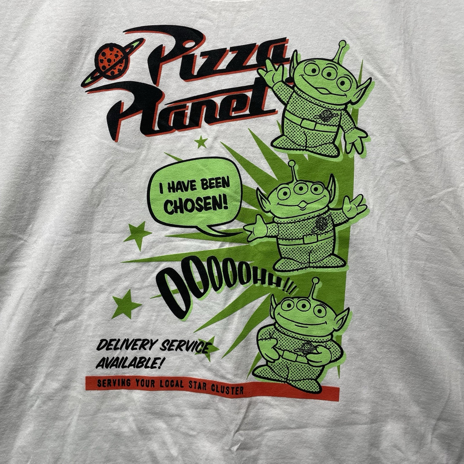 Toy Story Pizza Planet T Shirt Women's 2XL White Graphic Disney Pixar NWT