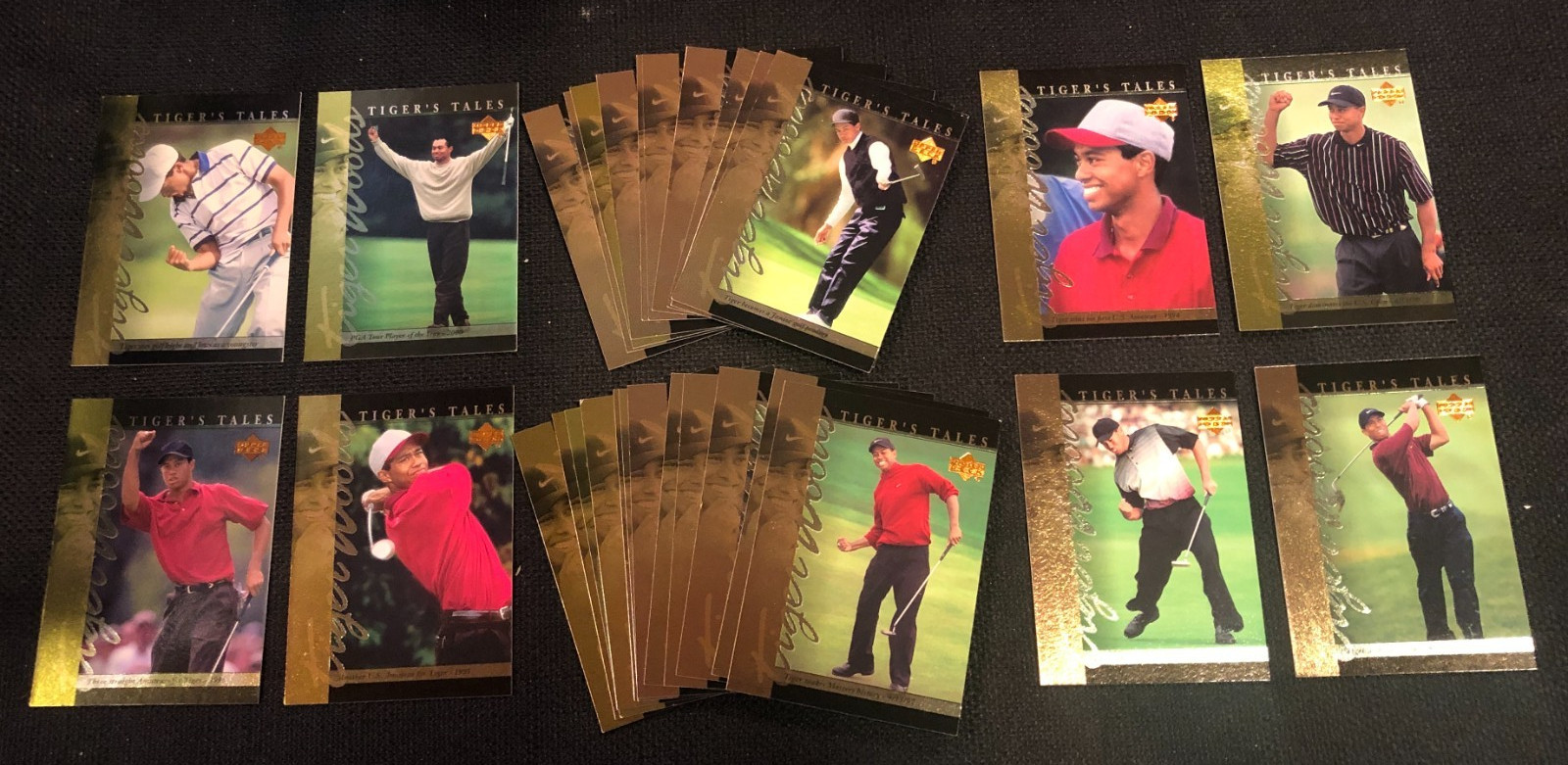 2001 Tiger Woods Tiger\'s Tales NIKE Upper Deck ROOKIE SEASON 30 Card RC Golf Set