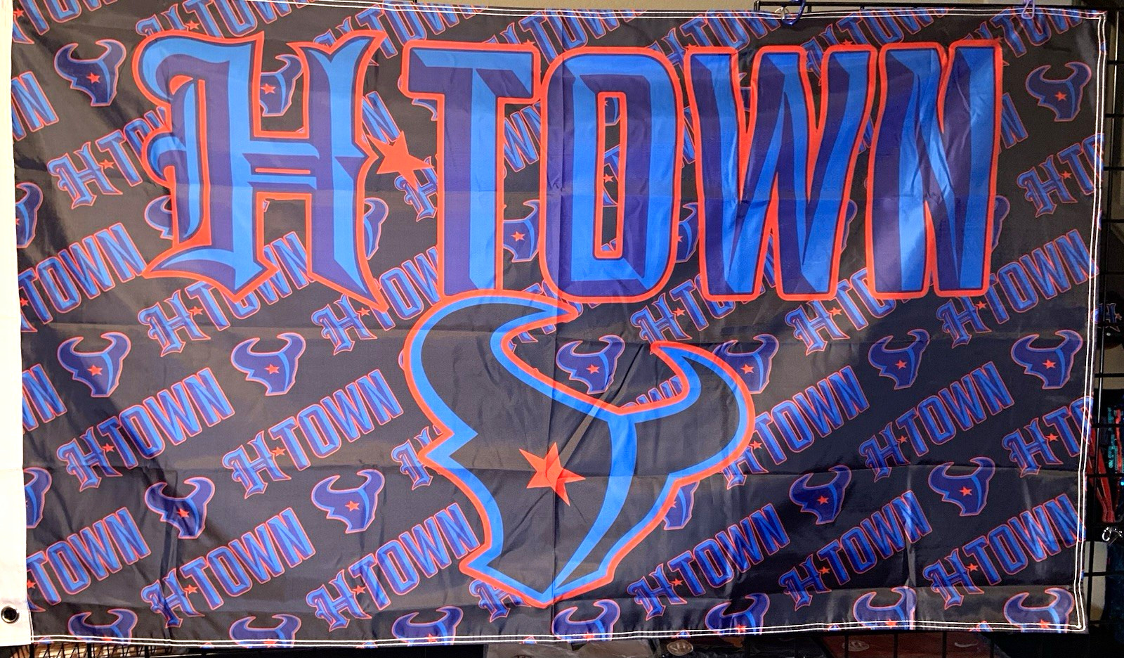 Houston Texans H-Town 3x5 ft Polyester Sports Flag Banner Black Blue Orange