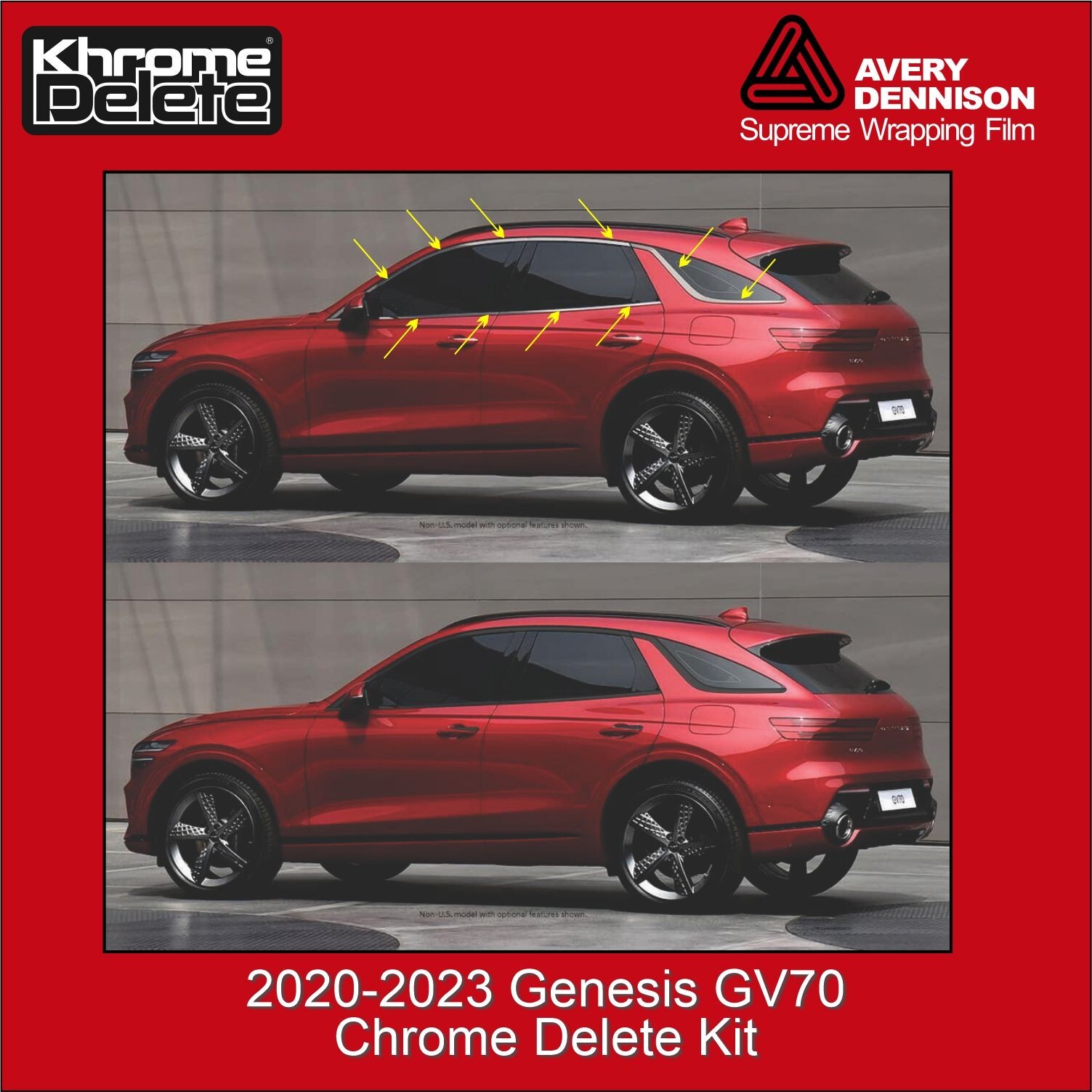 Gloss Black Chrome Delete Vinyl Overlay – Precision Fit 2020–2026 Genesis GV70