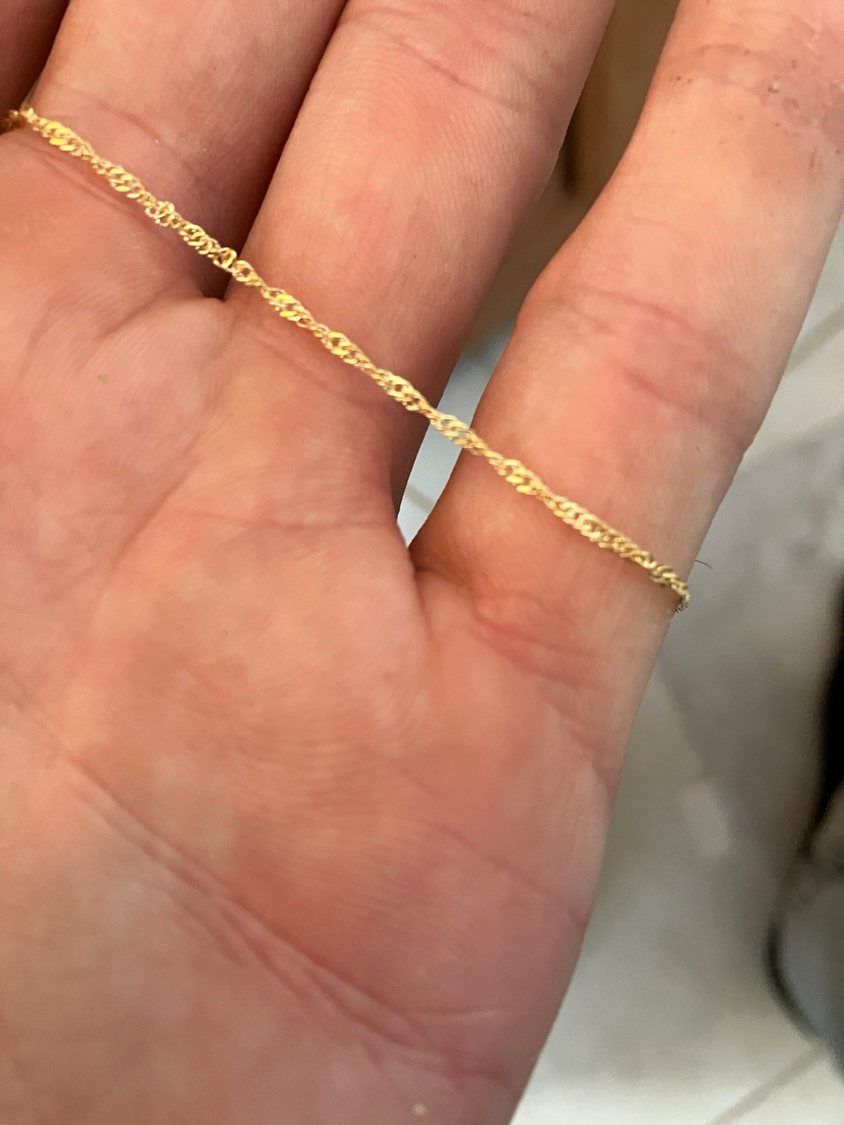 10k solid Gold Metal Singapore Chain Necklace