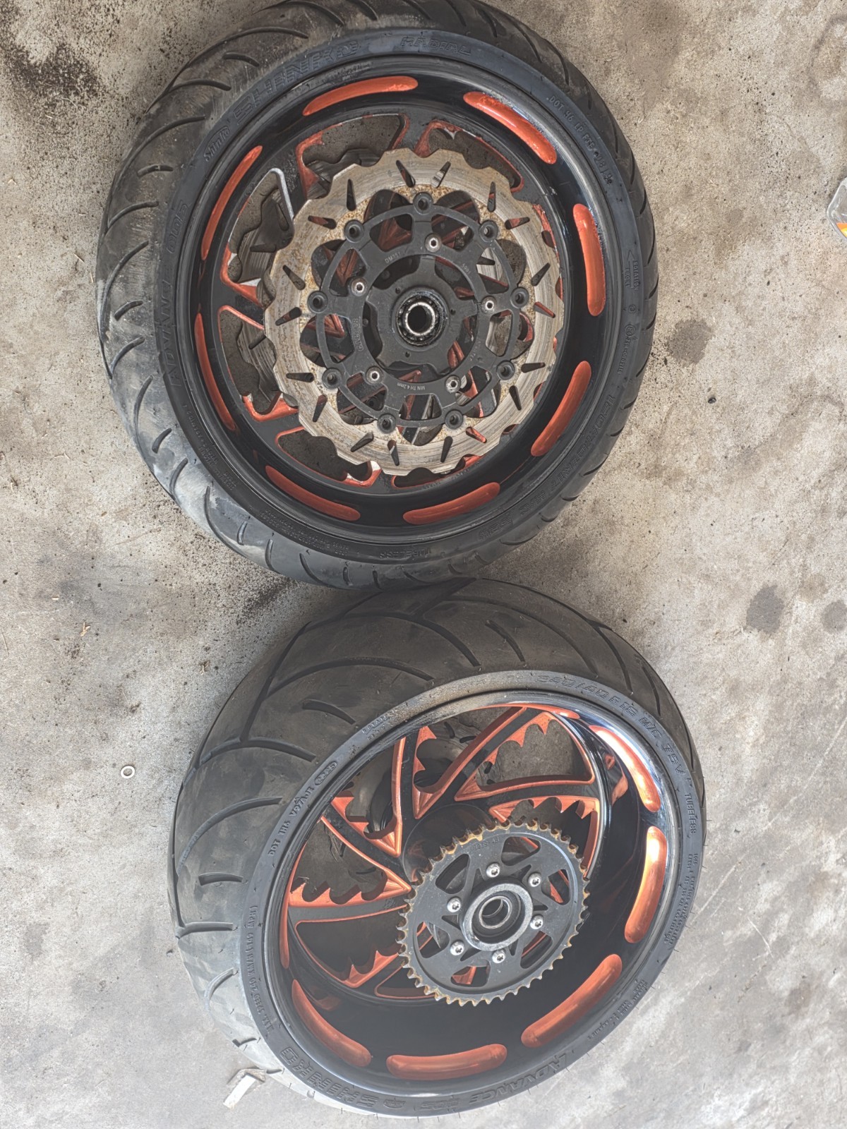 08-20 Suzuki Hayabusa GSX1300r Front Rear 240 Rims W Tires Aftermarket