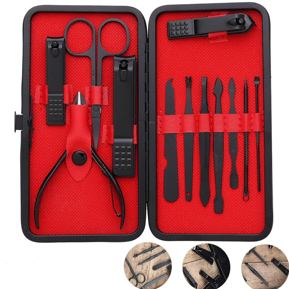 12PCS Manicure Set Pedicure Tools and Nail Clippers Professional Stainless Steel