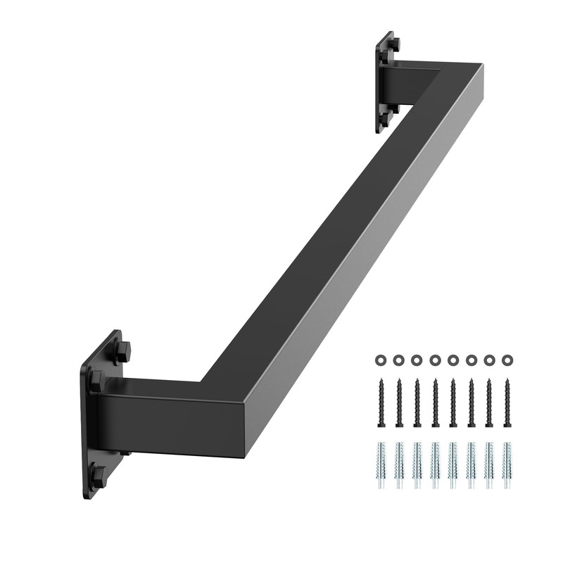 Vevor Wall Mounted Stair Handrail 4Ft Black Iron Staircase Handrail Indoor