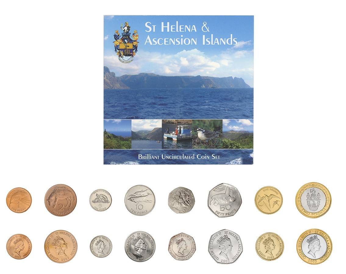 St. Helena & Ascension Islands Collection: 8 Pieces Set, 2003, Mint, Album St. Helena & Ascension Islands Collection: 8 Pieces Set, 2003, Mint, Album