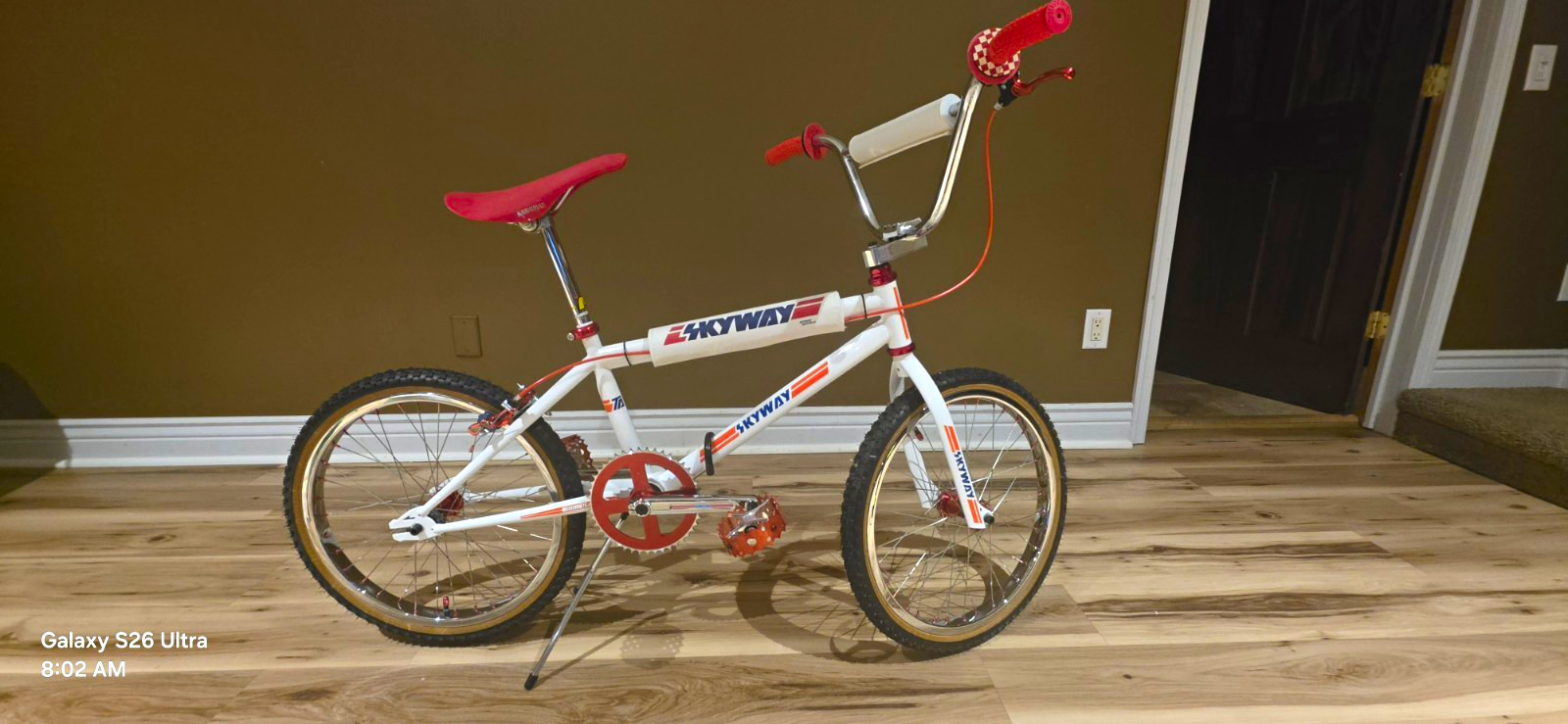 Skyway TA 1985 Vintage Chromoly Old School BMX Bike 20 in White/Red
