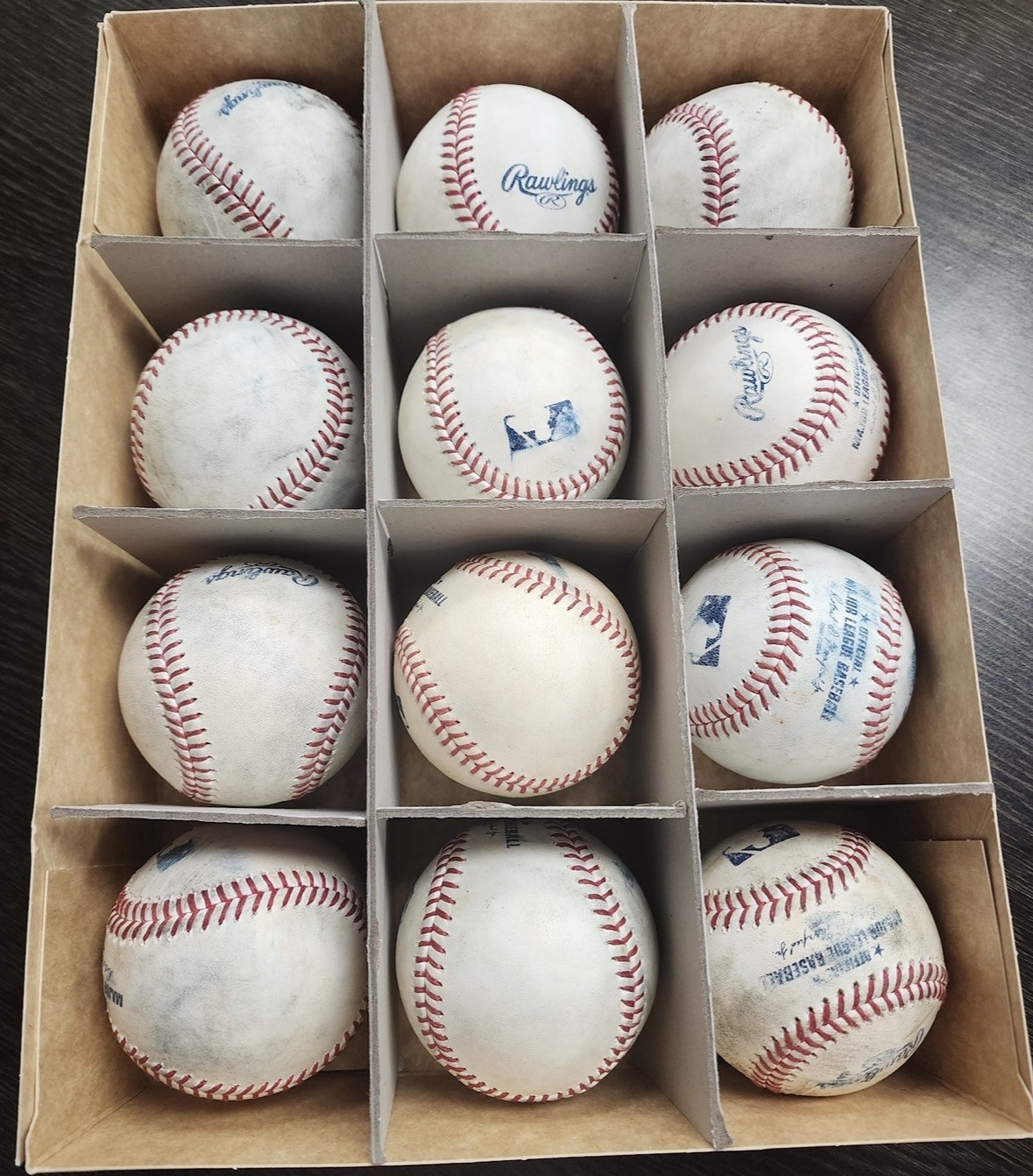 12 Rawlings Official Major League Baseballs Game Used Baseballs