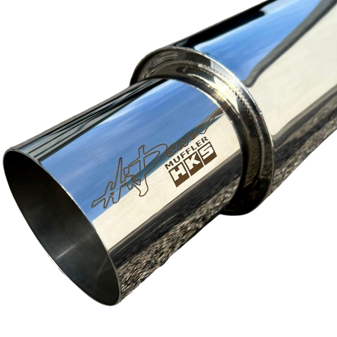 HKS OEM HI-POWER UNIVERSAL SINGLE EXHAUST MUFFLER Inlet 2.5 Outlet 4.0 Inches SS HKS OEM HI-POWER UNIVERSAL SINGLE EXHAUST MUFFLER Inlet 2.5 Outlet 4.0 Inches SS