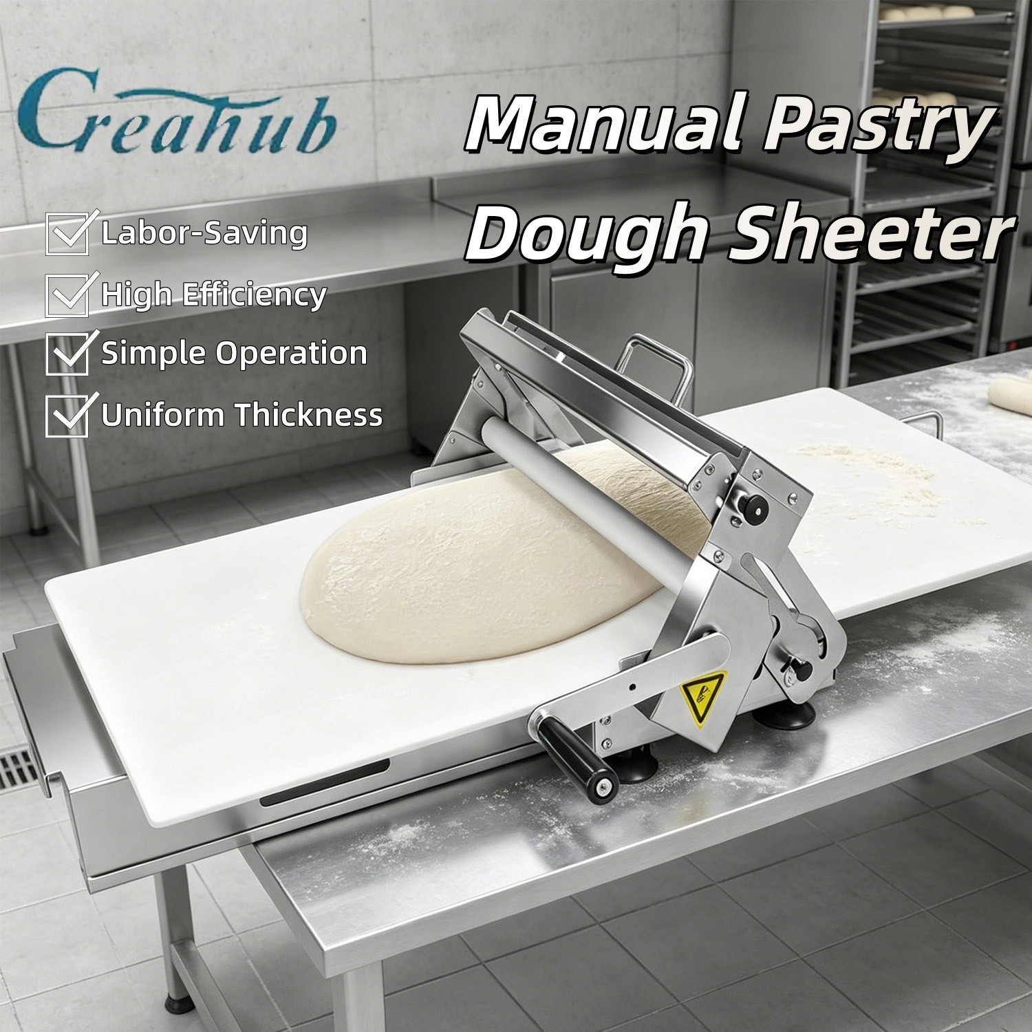 0.2-27mm Croissant Dough Press Machine Manual Pastry Dough Sheeter Dough Roller 0.2-27mm Croissant Dough Press Machine Manual Pastry Dough Sheeter Dough Roller