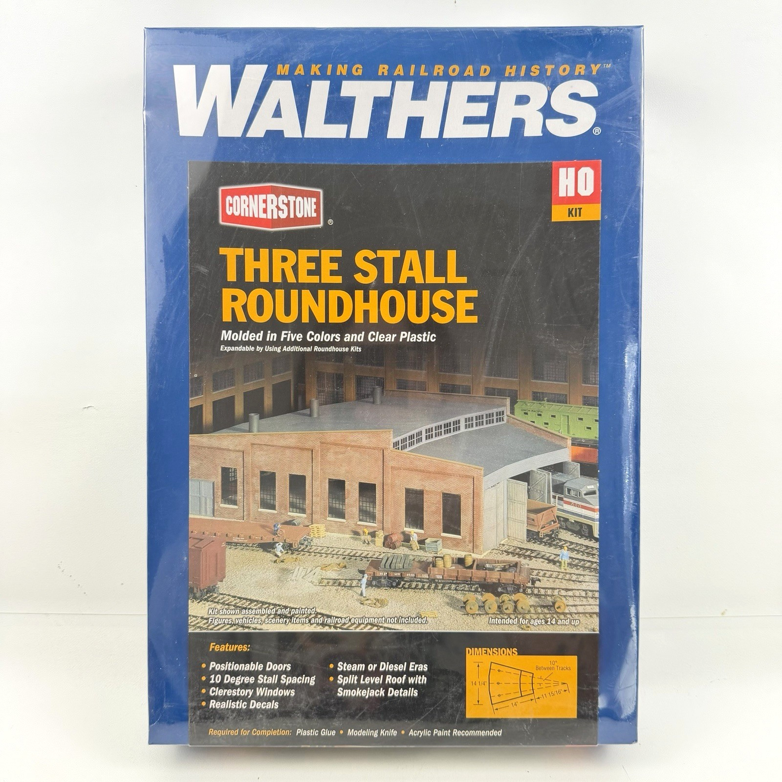 Walthers HO Scale Cornerstone Three Stall Roundhouse 933-3041 Kit New Sealed