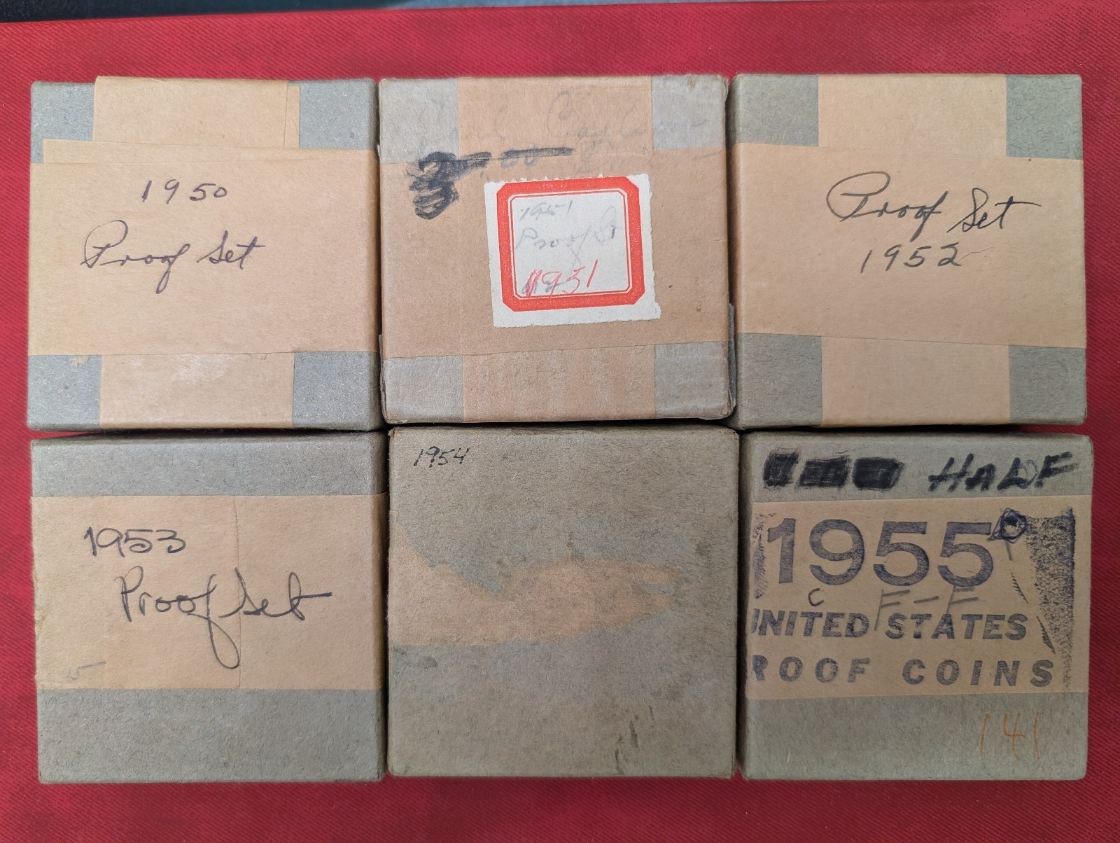 1950 to 1955 6x six Proof Sets IN BOX Original Uncirculated Mint OGP vtg rare