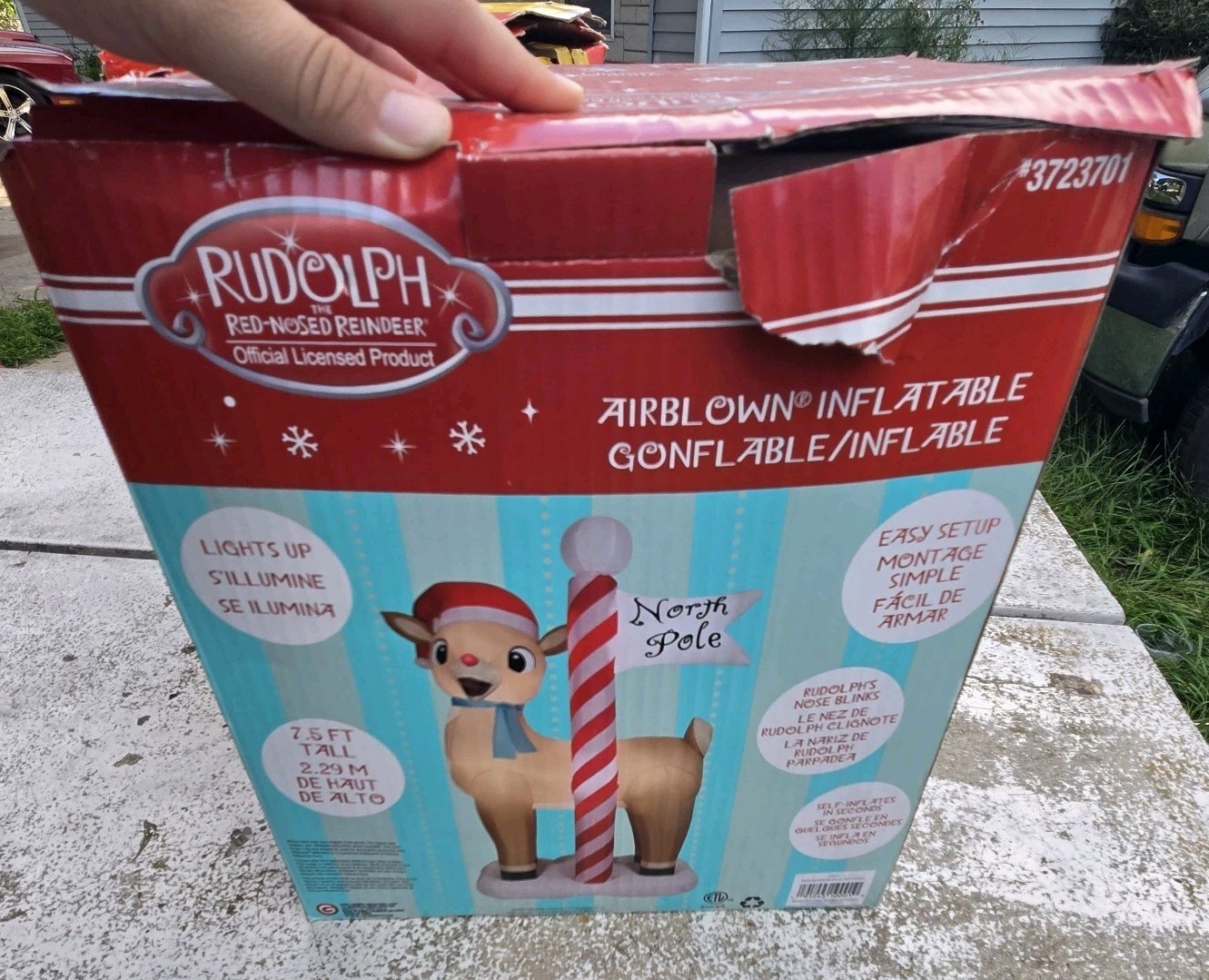 2021 Gemmy Rudolph Red Nosed Reindeer 7.5 Ft North Pole Christmas Inflatable 2021 Gemmy Rudolph Red Nosed Reindeer 7.5 Ft North Pole Christmas Inflatable