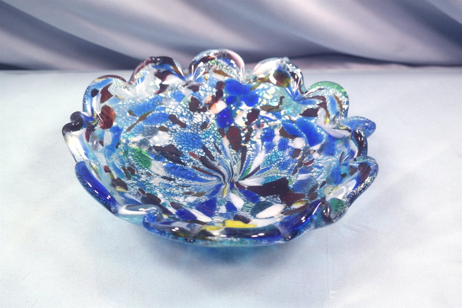 Vtg Murano Tutti Frutti Art Glass 8.5\