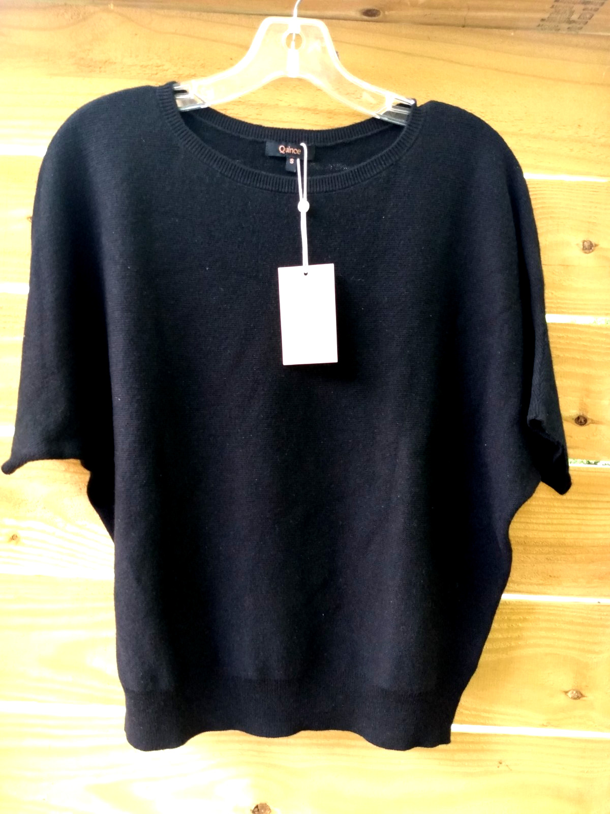 Quince Black Link Stitch Dolman Sleeve Sweater Women\'s Size S Lightweight NWT Quince Black Link Stitch Dolman Sleeve Sweater Women\'s Size S Lightweight NWT