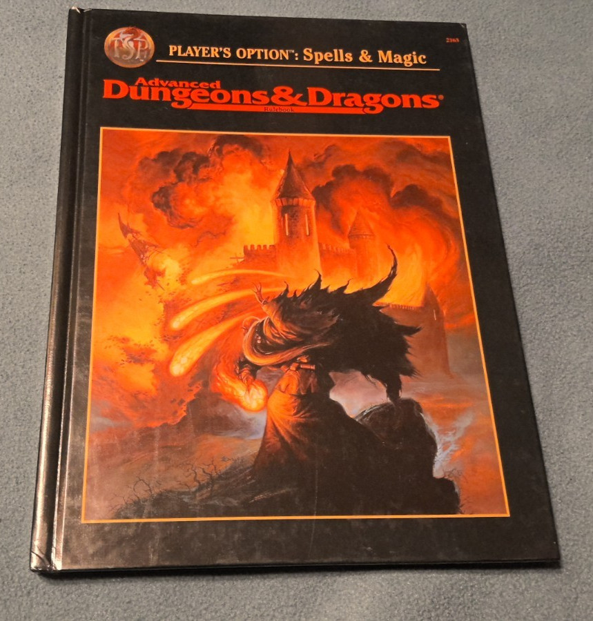 1996 TSR Dungeons and Dragons 2nd Ed Spells & Magic Hardcover 2163 D&D Manual