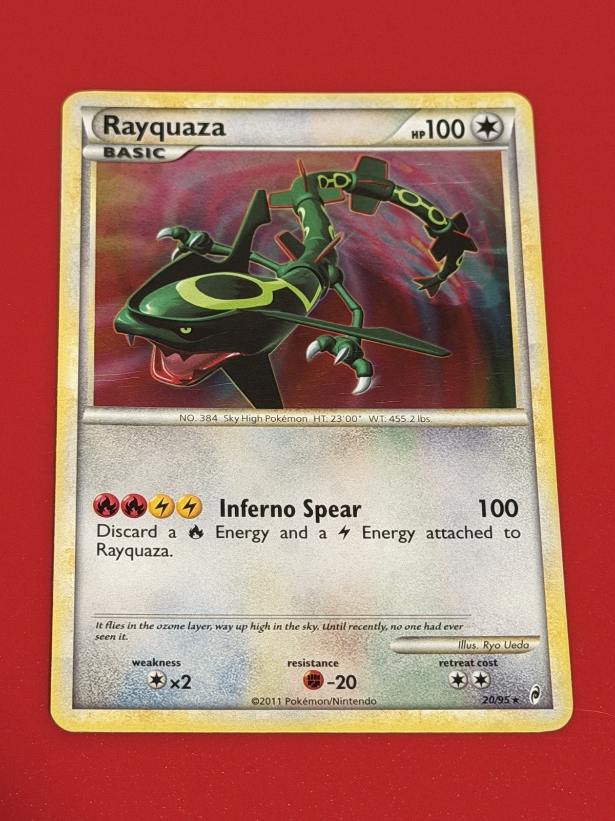 Pokemon Rayquaza 20/95 Call of Legends Holo Rare Basic English 2011 Pokemon Rayquaza 20/95 Call of Legends Holo Rare Basic English 2011