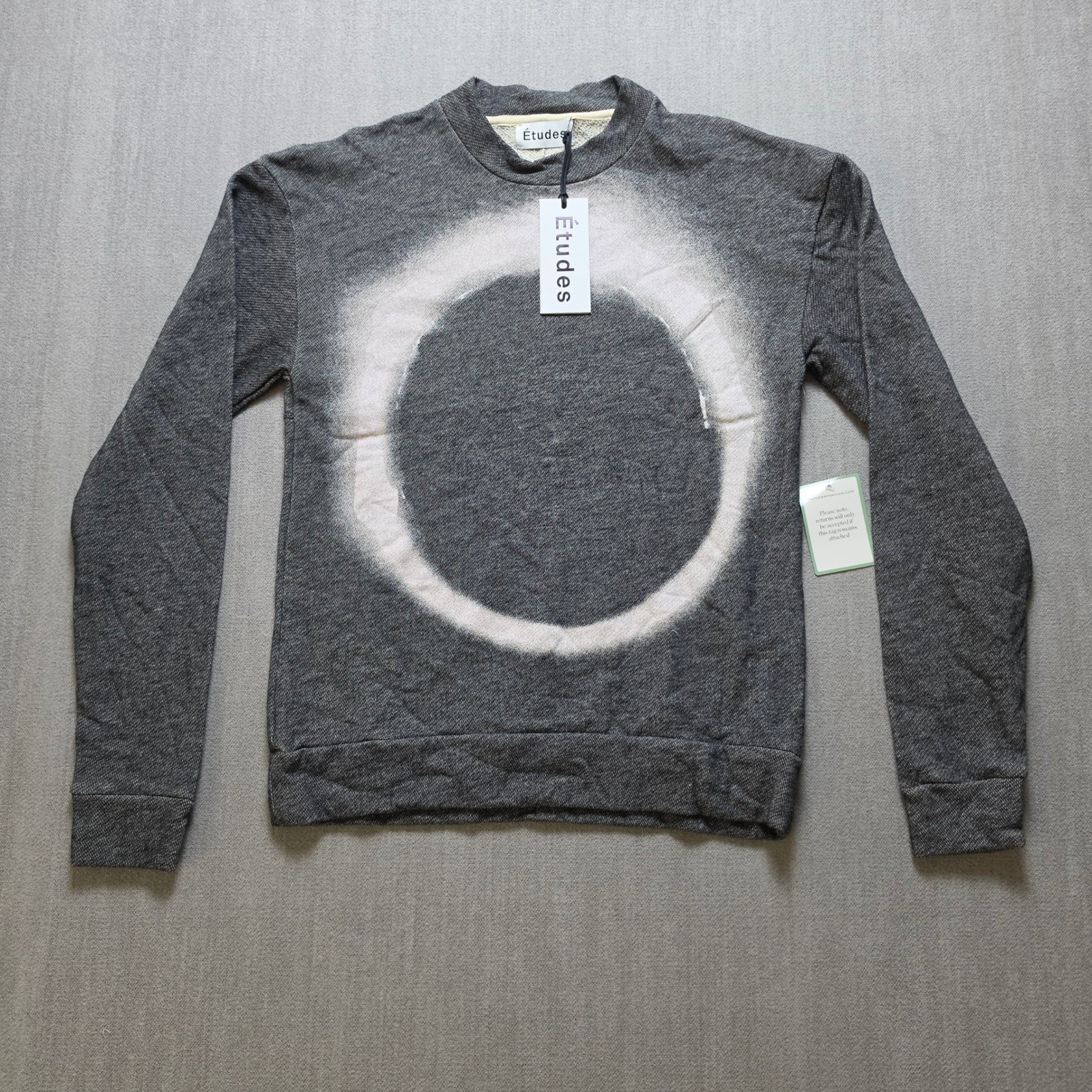 Études Sweatshirt Men M Gray Graphic Circle Print Crew Neck Pullover 100% Cotton Études Sweatshirt Men M Gray Graphic Circle Print Crew Neck Pullover 100% Cotton