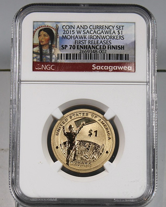 2015 W Sacagawea $1 Mohawk Ironworks - NGC SP70 Enhanced Finish  