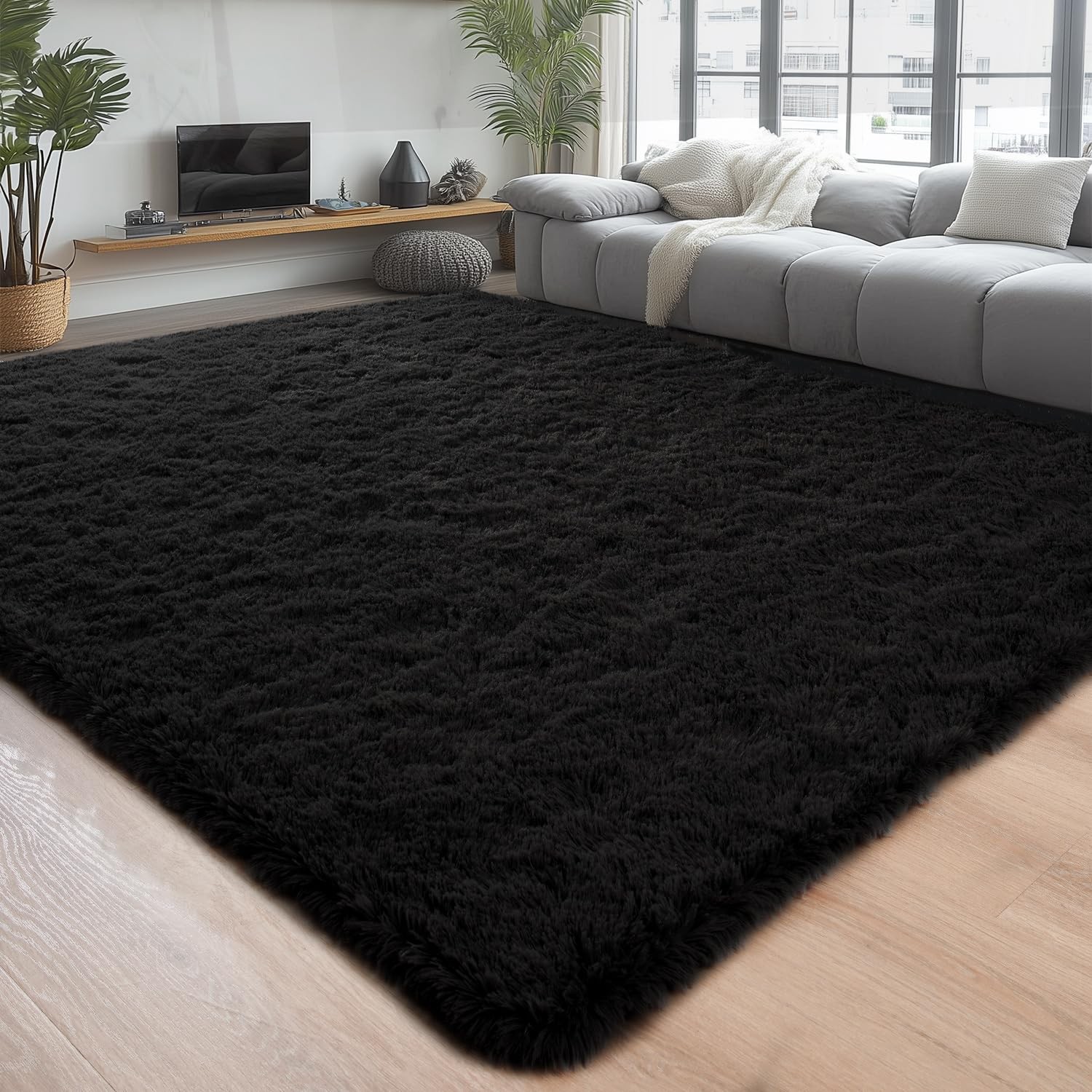 Fluffy Soft Plush Runner Rug Non Slip Area Carpet for Bedroom Living Room