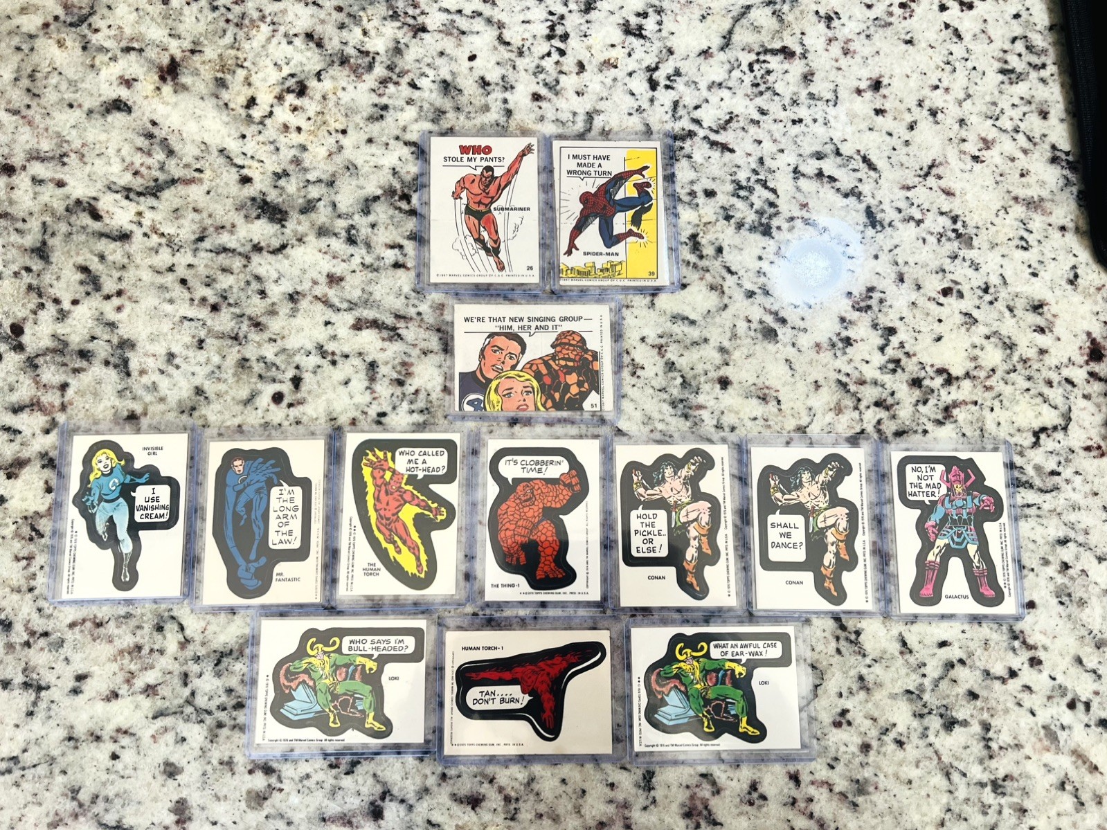 1967 Philadelphia Gum & 1976 Marvel Sticker Lot SPIDER-MAN #39 FANTASTIC FOUR 1967 Philadelphia Gum & 1976 Marvel Sticker Lot SPIDER-MAN #39 FANTASTIC FOUR