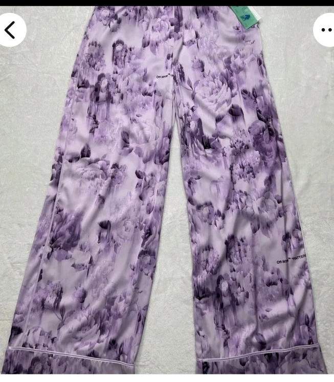 OFF-WHITE Women\'s Chinese Satin Pajama Pants-Violet-38 EU (US Med. W)  $1023