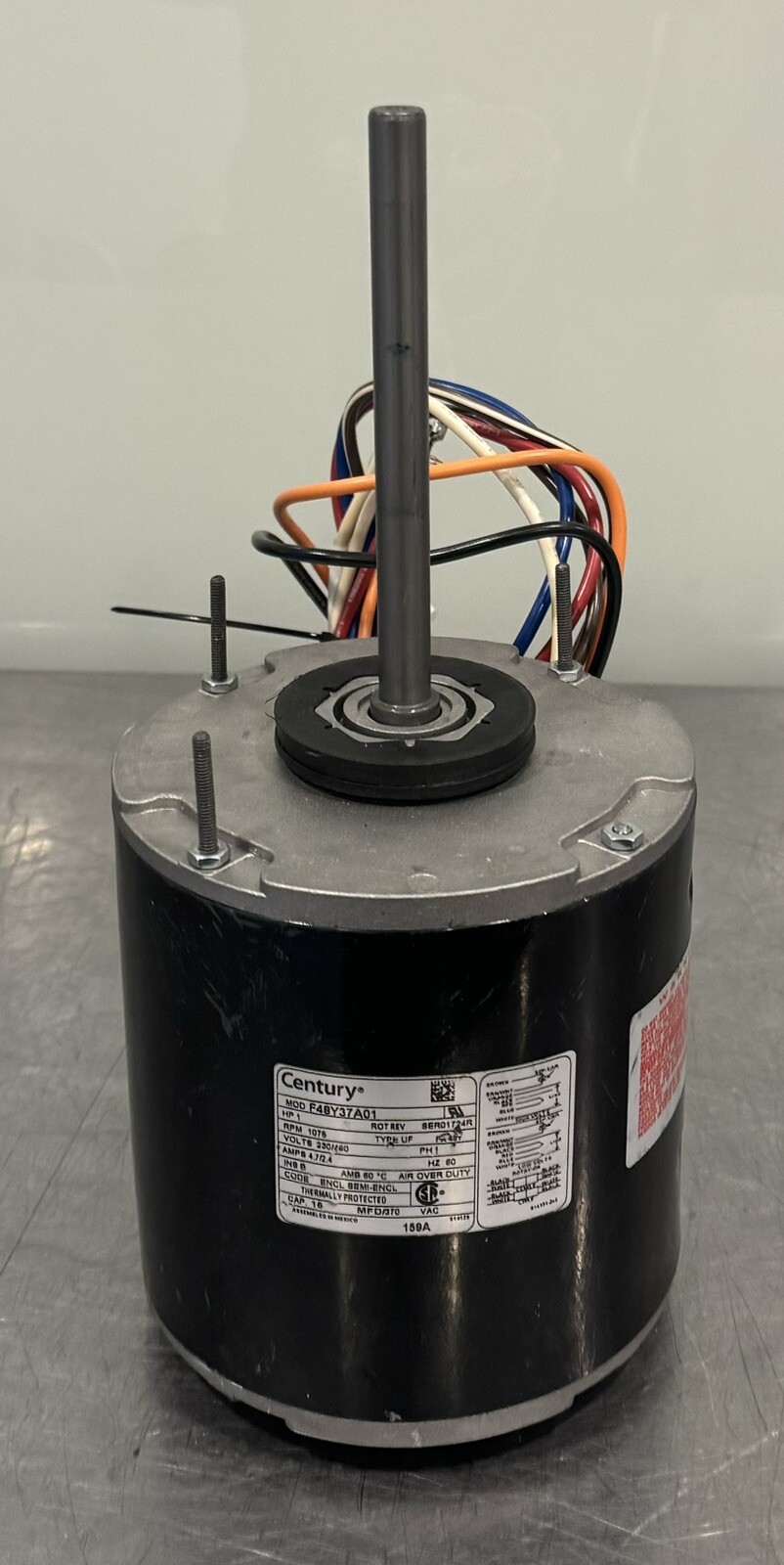 Century F48Y37A01 Condenser Fan Motor 1HP 1075 RPM 230/460V NEW 