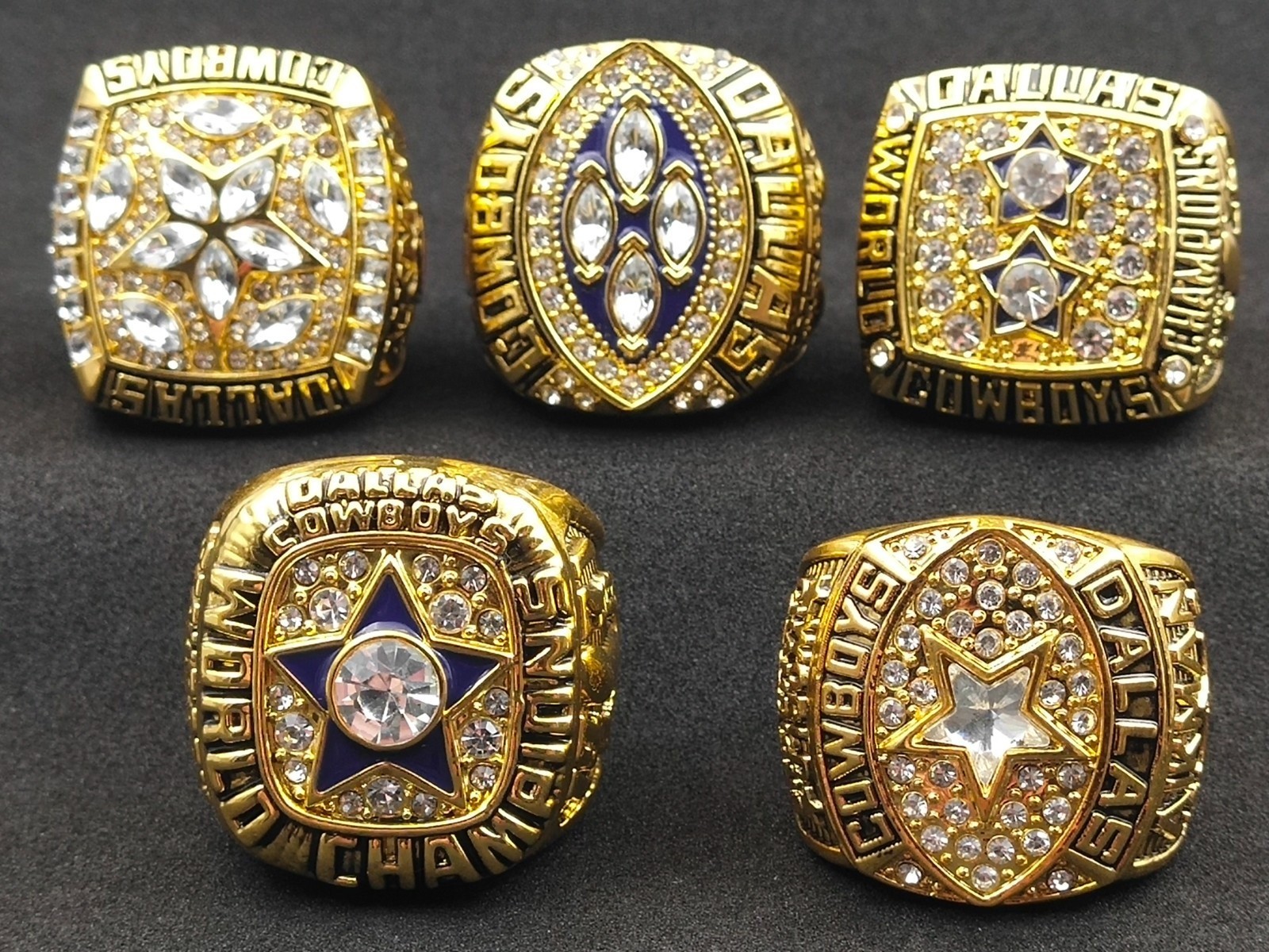 5 pcs Ring 1971 1977 1992 1993 1995 Dallas Cowboys ring set gift!! 5 pcs Ring 1971 1977 1992 1993 1995 Dallas Cowboys ring set gift!!