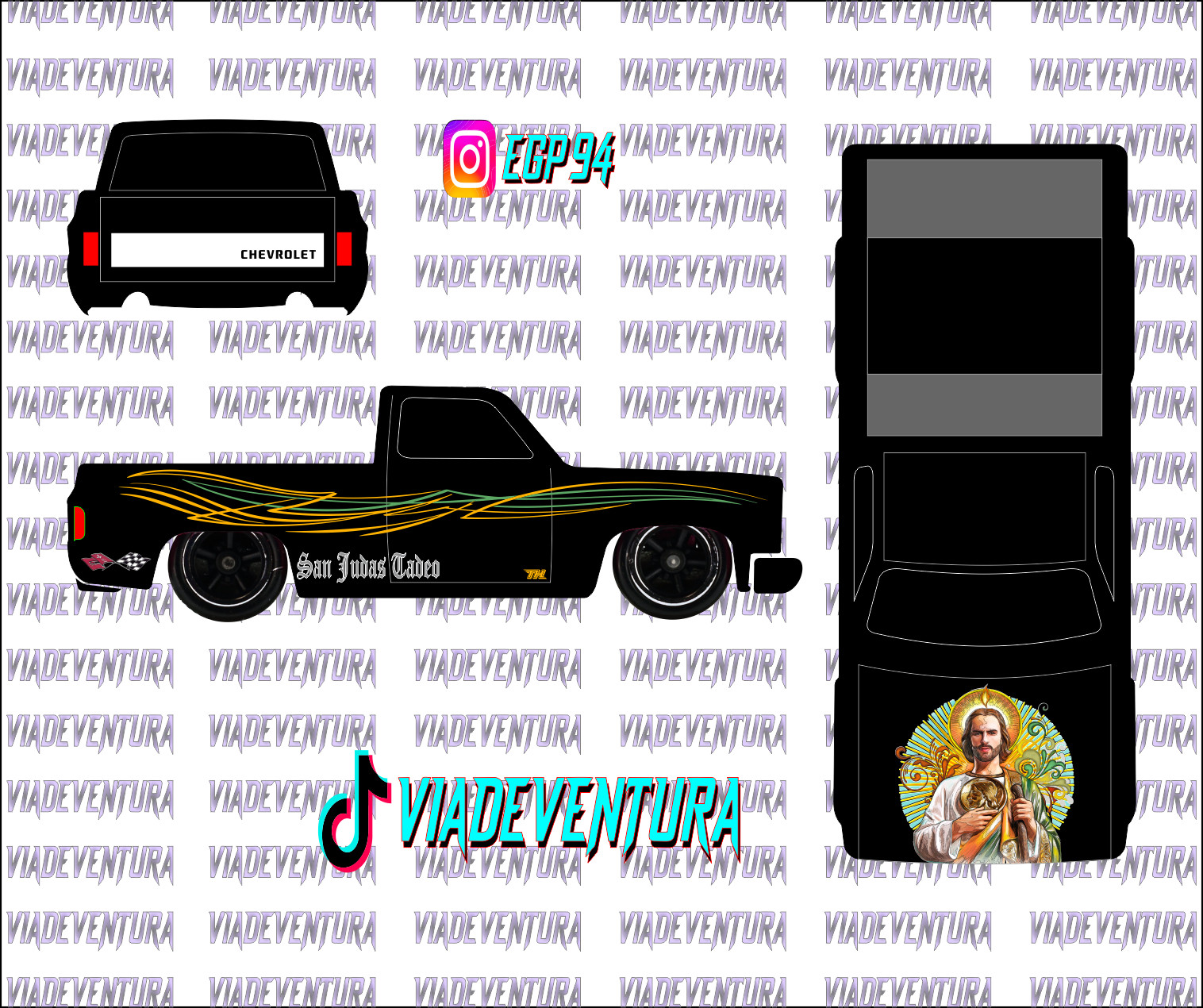 San Judas 1/64 83 Silverado WHITE TONER Universal Waterslide Decal for Hot