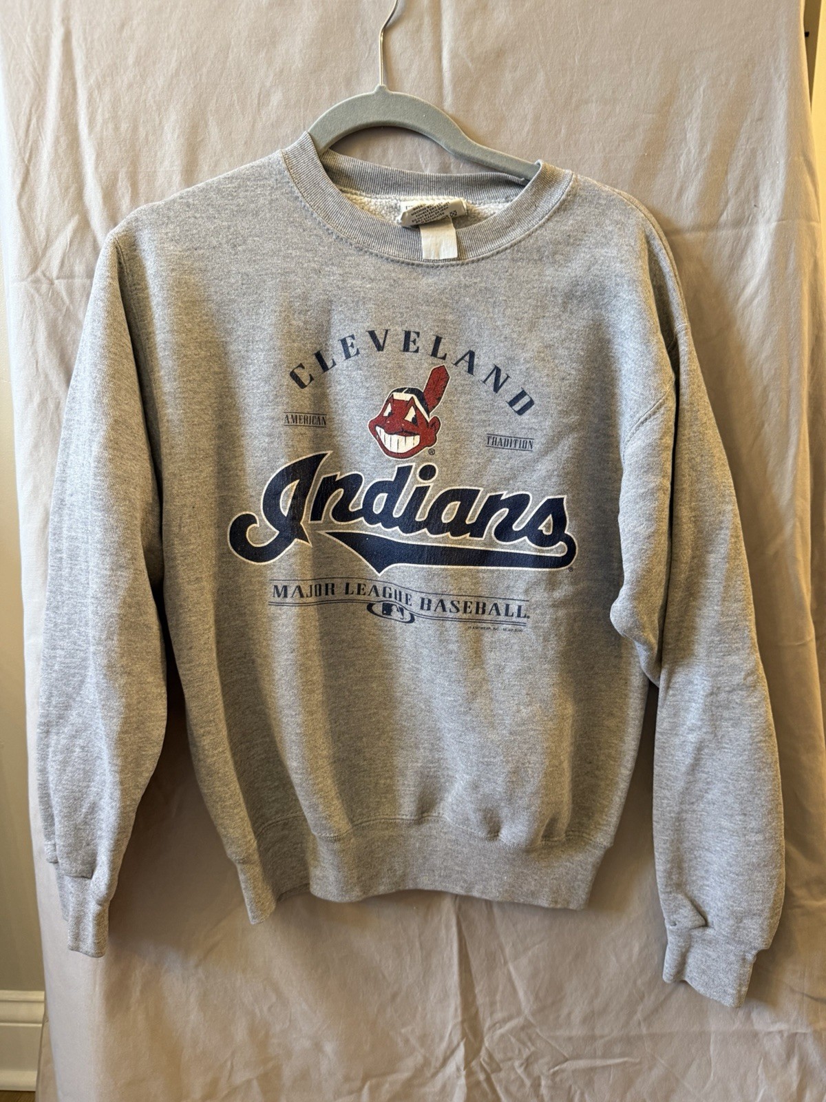Vintage 90s Lee Sport Cleveland Indians MLB Gray Crewneck Sweatshirt Size L Vintage 90s Lee Sport Cleveland Indians MLB Gray Crewneck Sweatshirt Size L